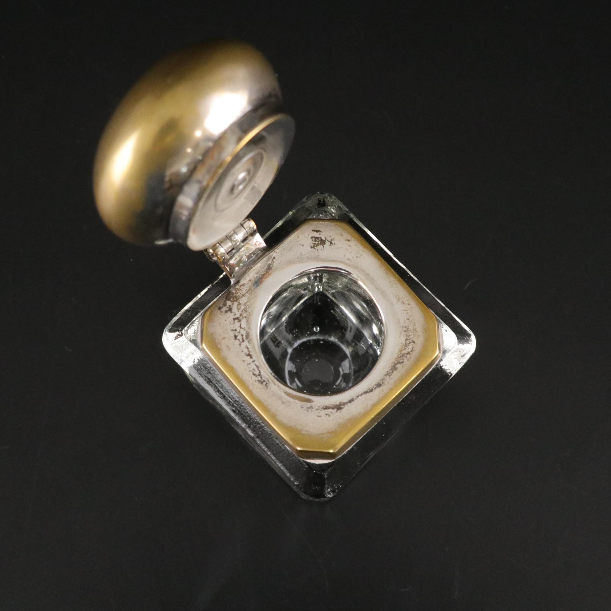 Art Nouveau and Other Glass and Crystal Ink Wells, Early to Mid-20th Century