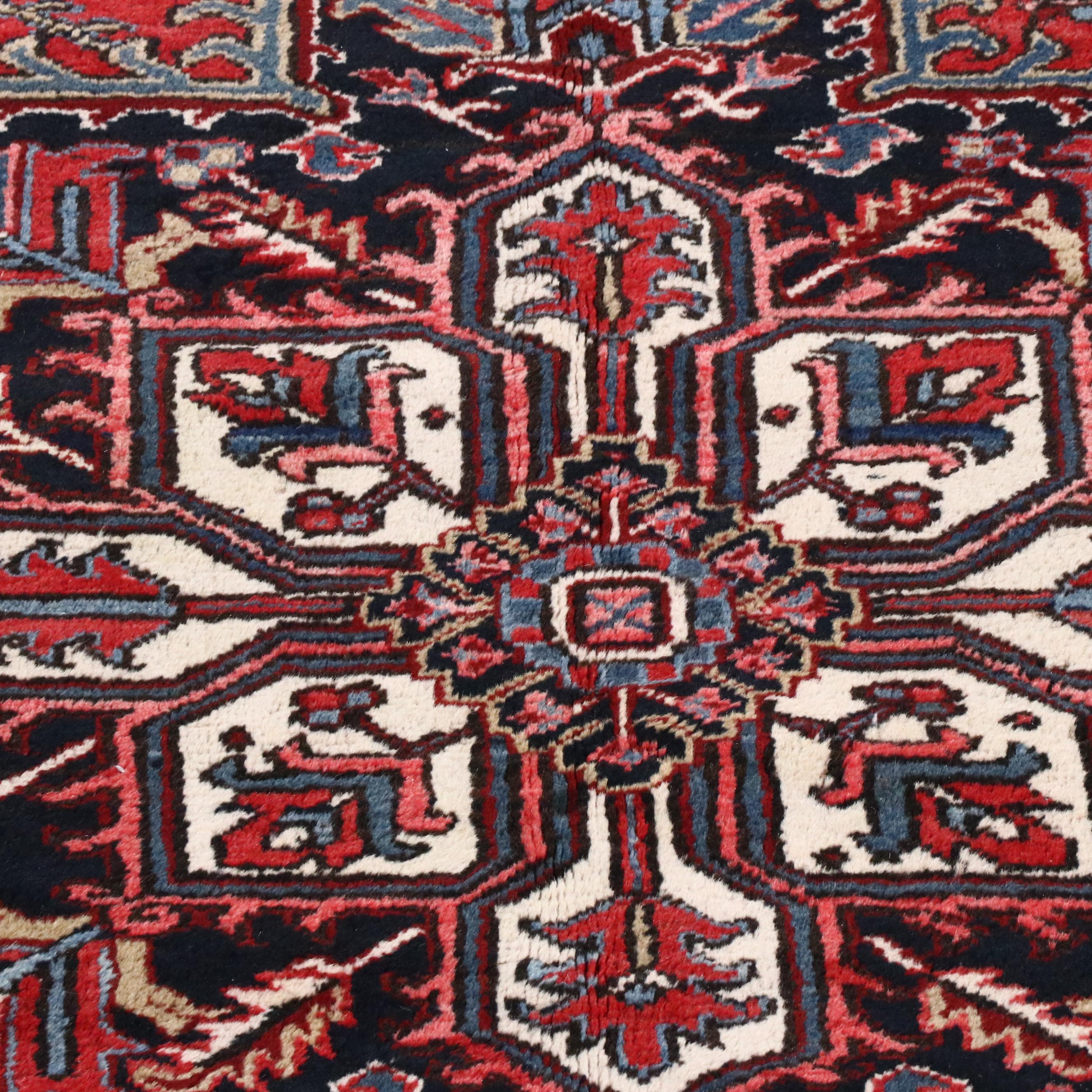 9'3 x 11'9 Hand-Knotted Persian Heriz Area Rug