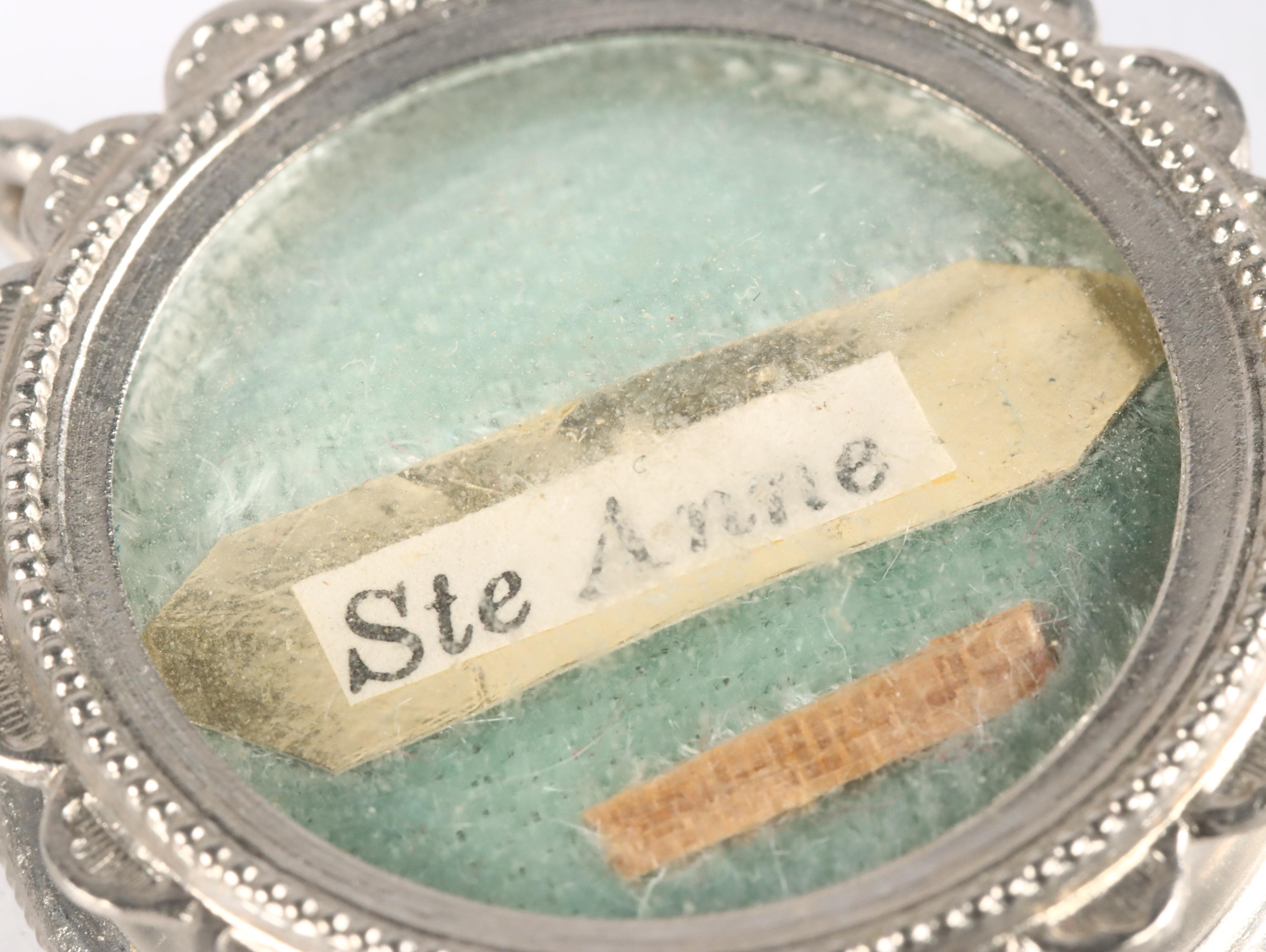 Second Class Relic of Saint Anne on Reliquary with Seal