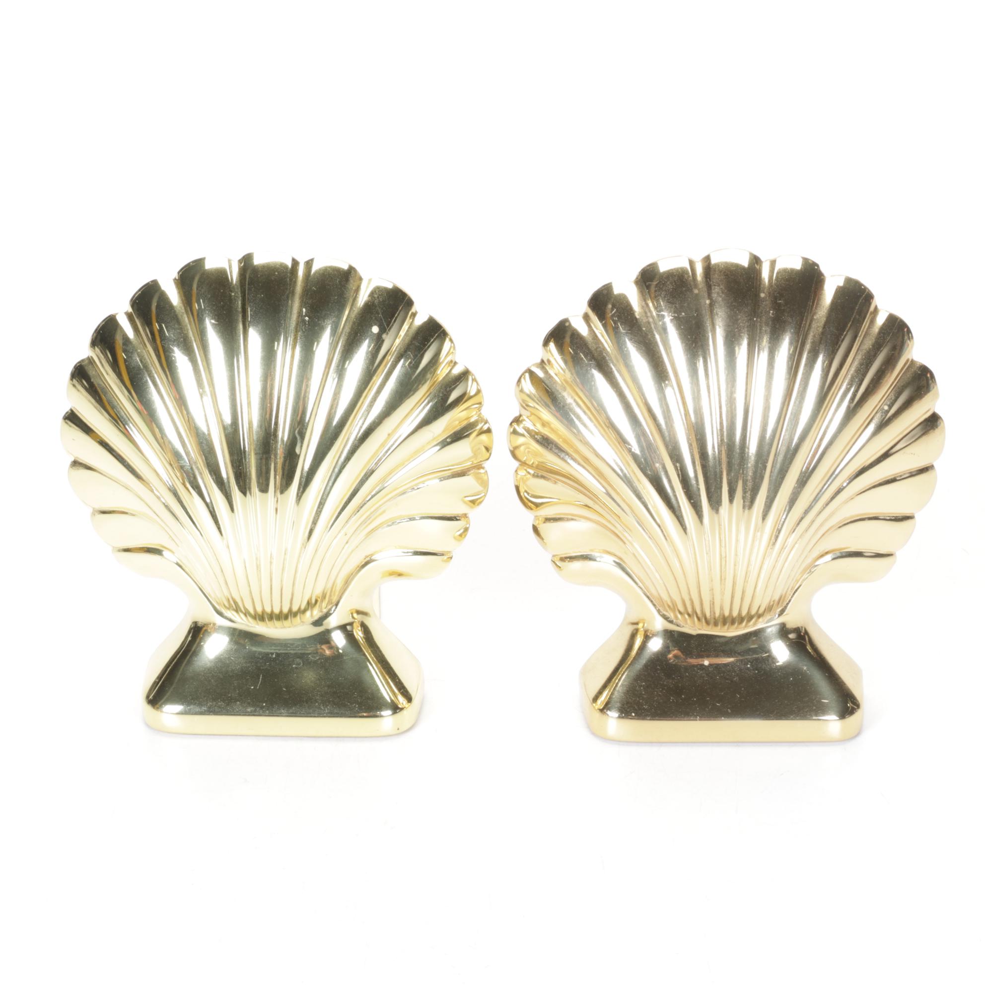 Baldwin Brass Scalloped Shell Bookends for Henry Ford Museum