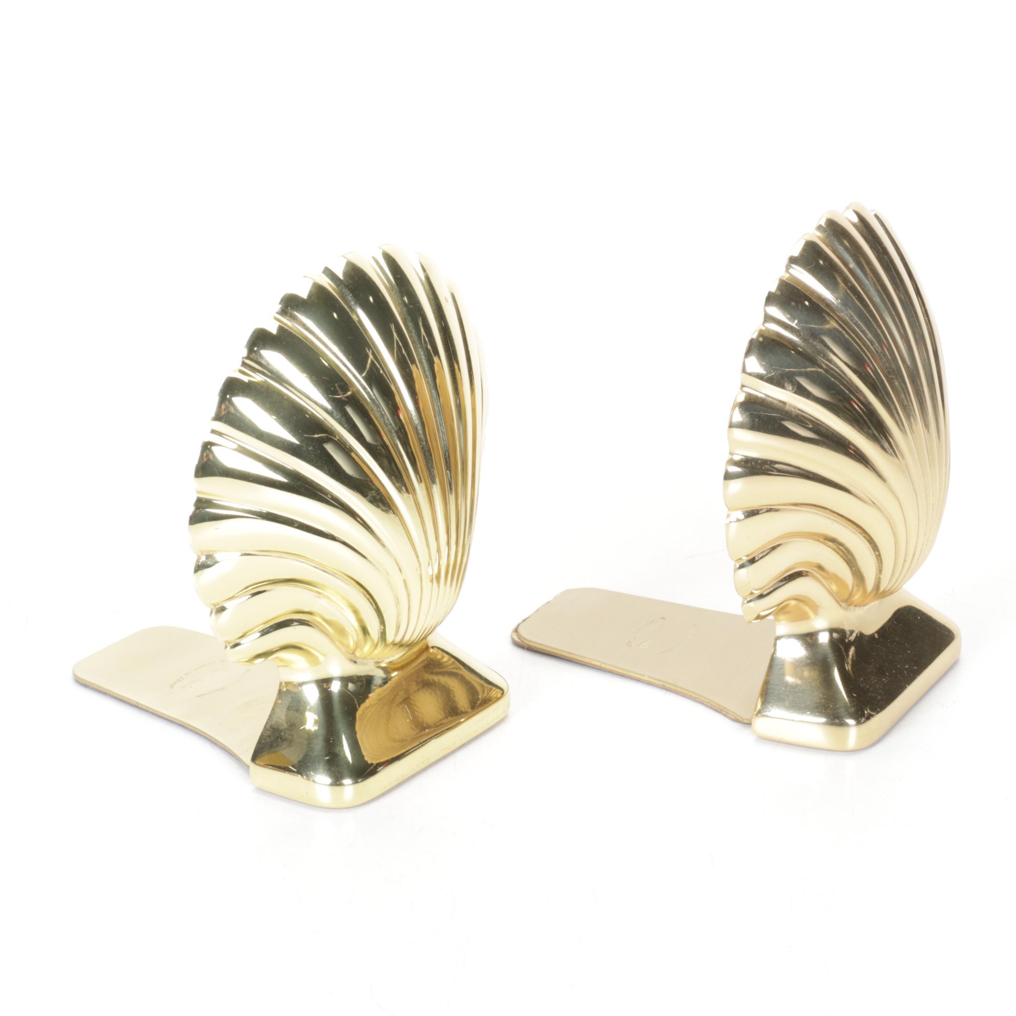 Baldwin Brass Scalloped Shell Bookends for Henry Ford Museum