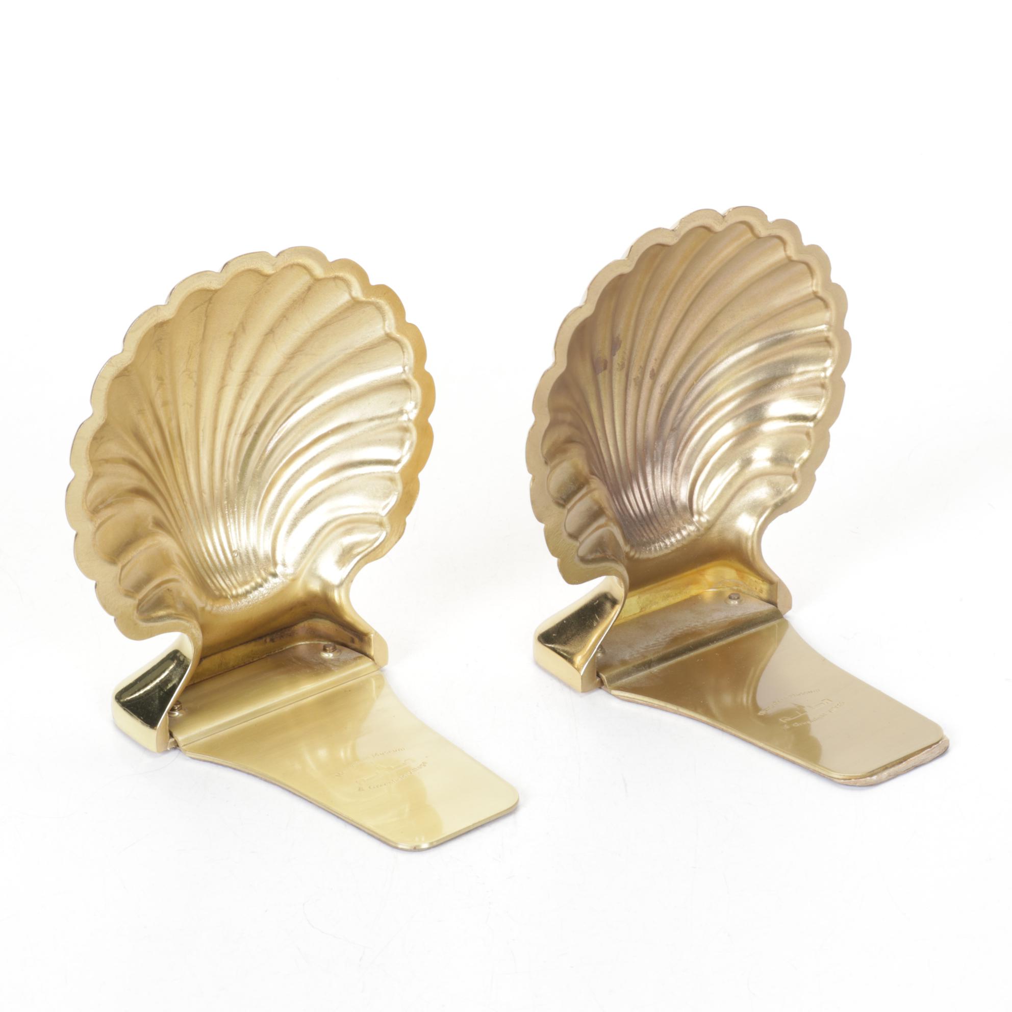 Baldwin Brass Scalloped Shell Bookends for Henry Ford Museum