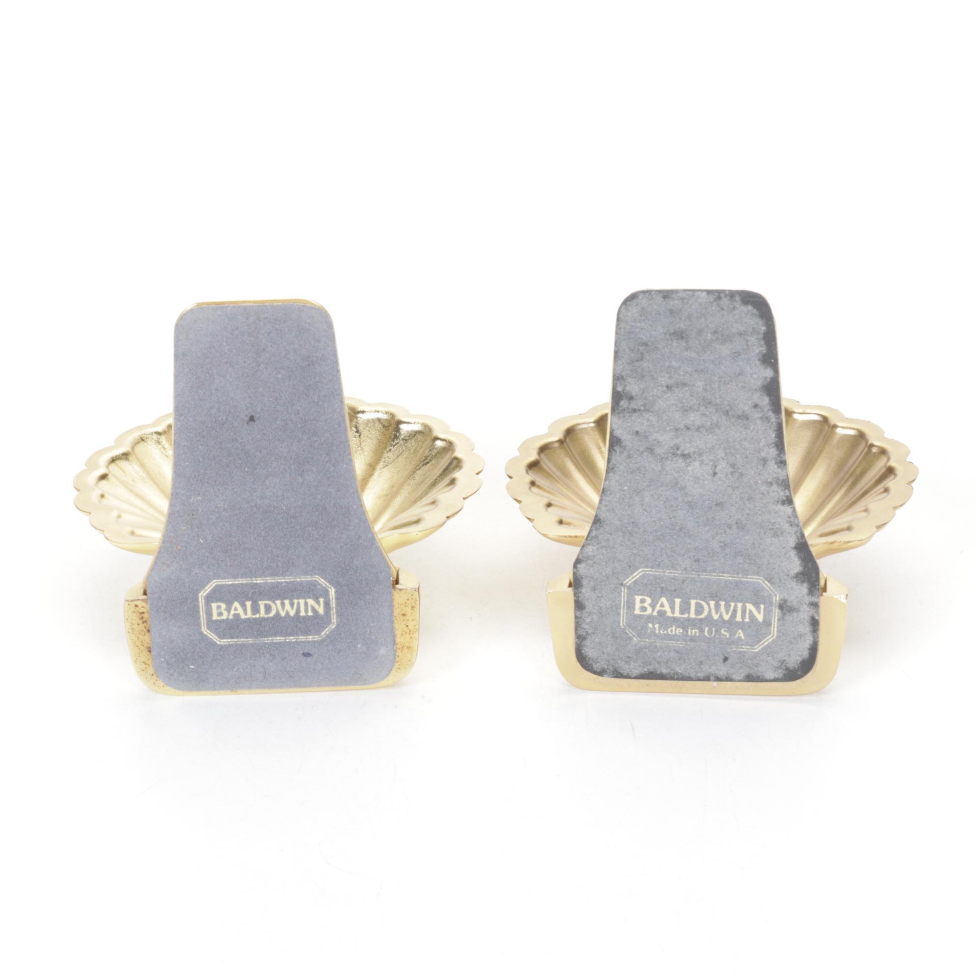 Baldwin Brass Scalloped Shell Bookends for Henry Ford Museum