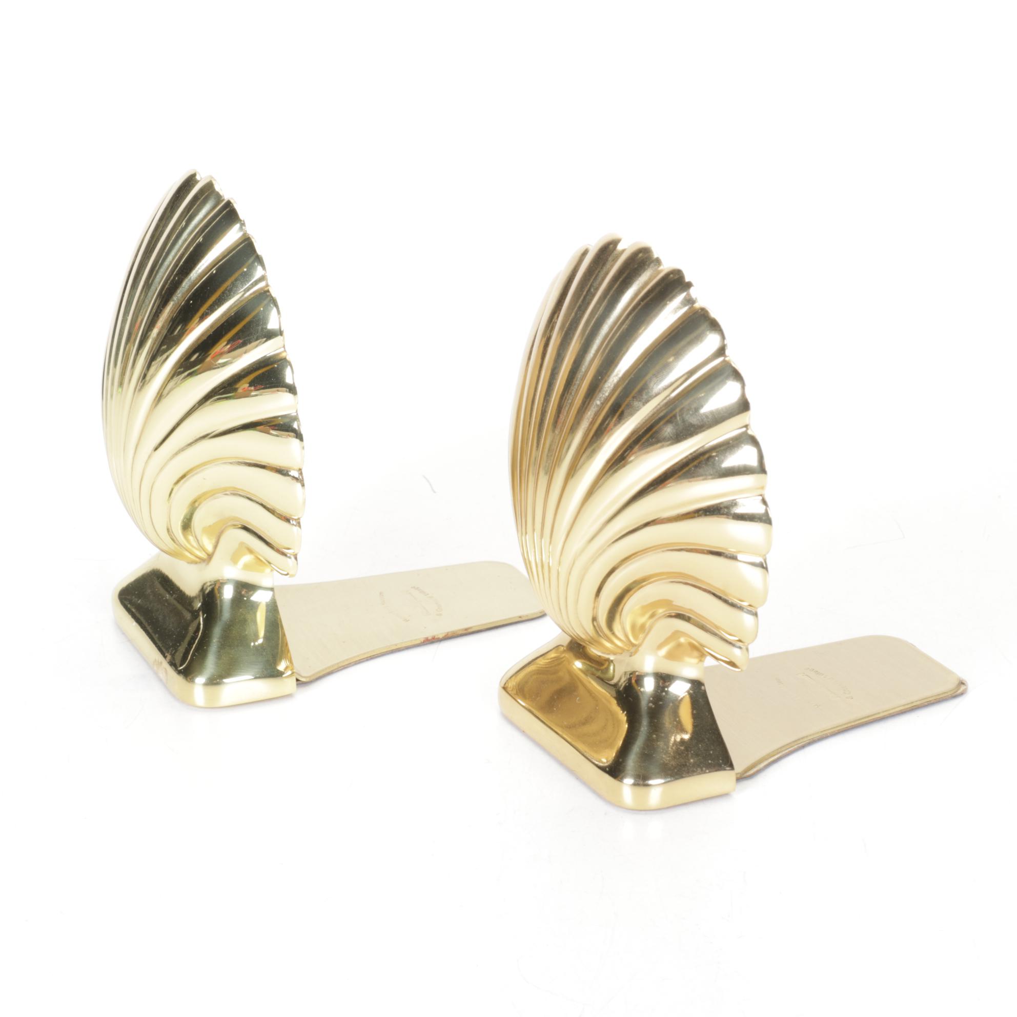 Baldwin Brass Scalloped Shell Bookends for Henry Ford Museum