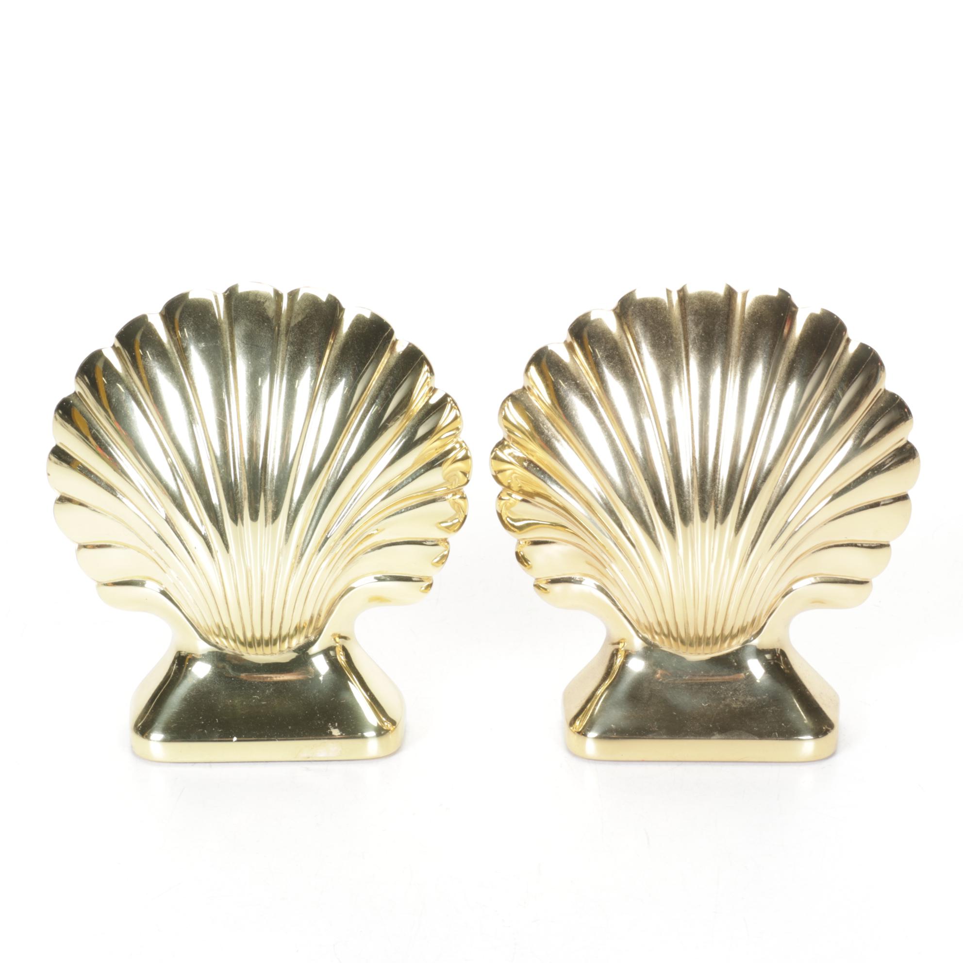 Baldwin Brass Scalloped Shell Bookends for Henry Ford Museum