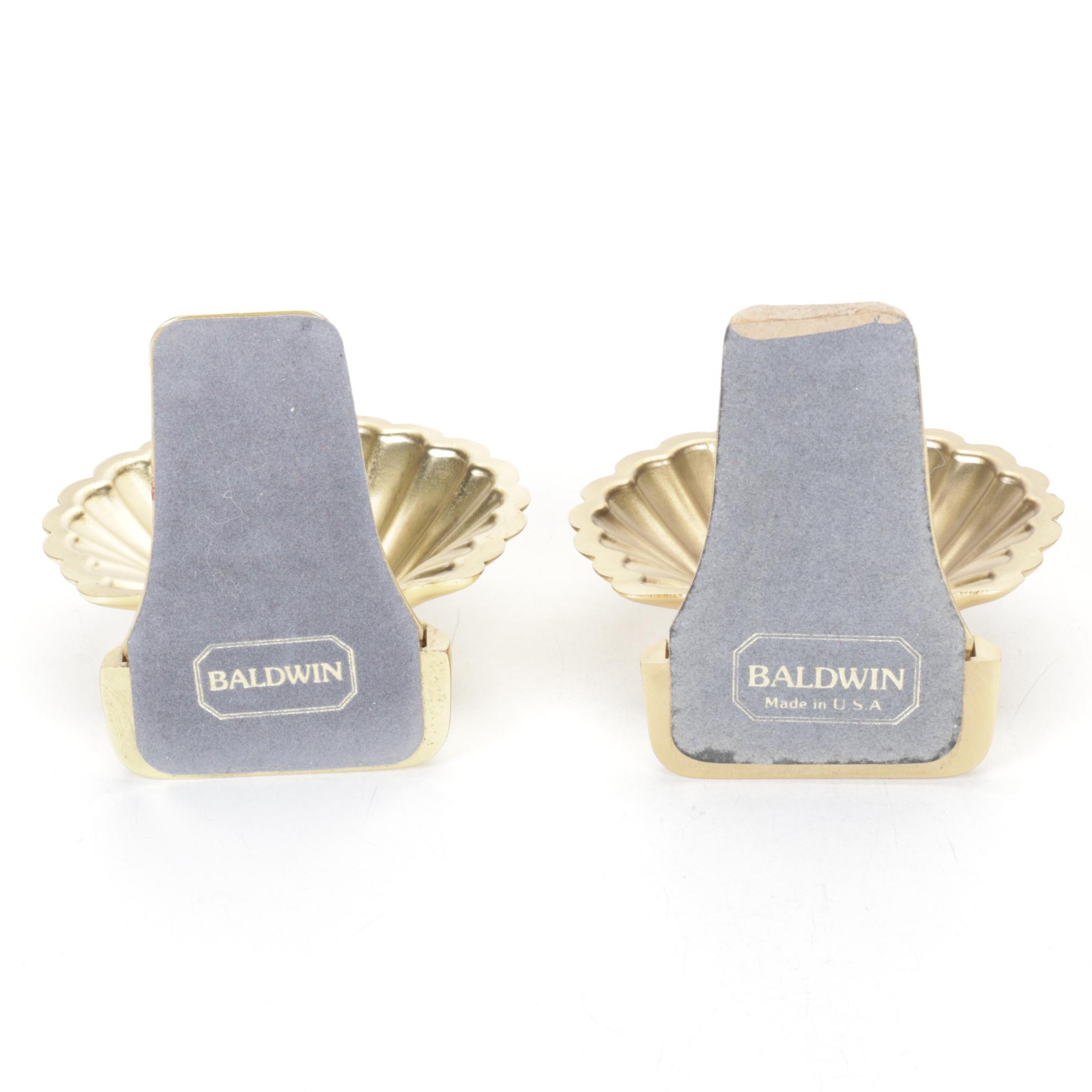 Baldwin Brass Scalloped Shell Bookends for Henry Ford Museum