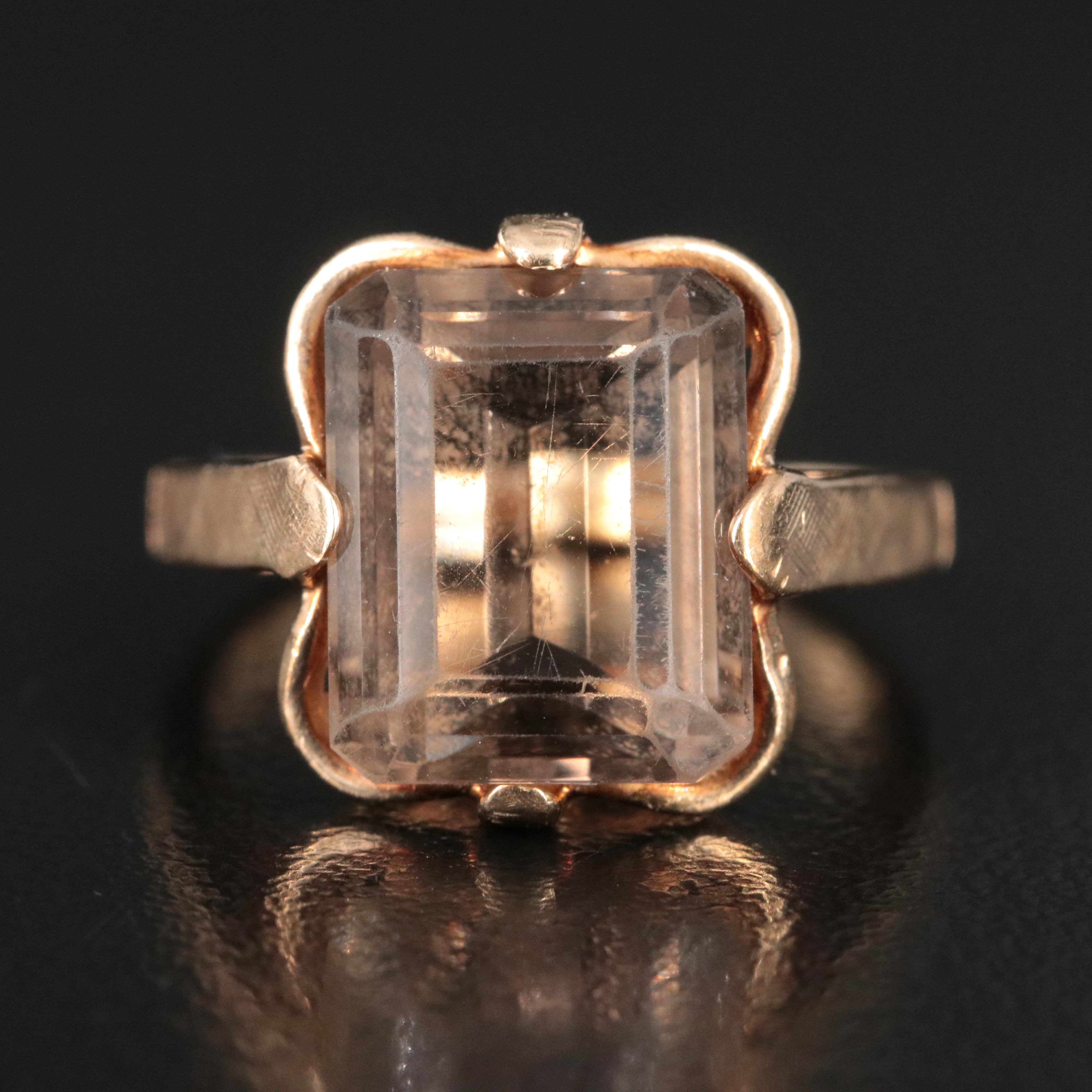 Vintage 10K Smoky Quartz Ring