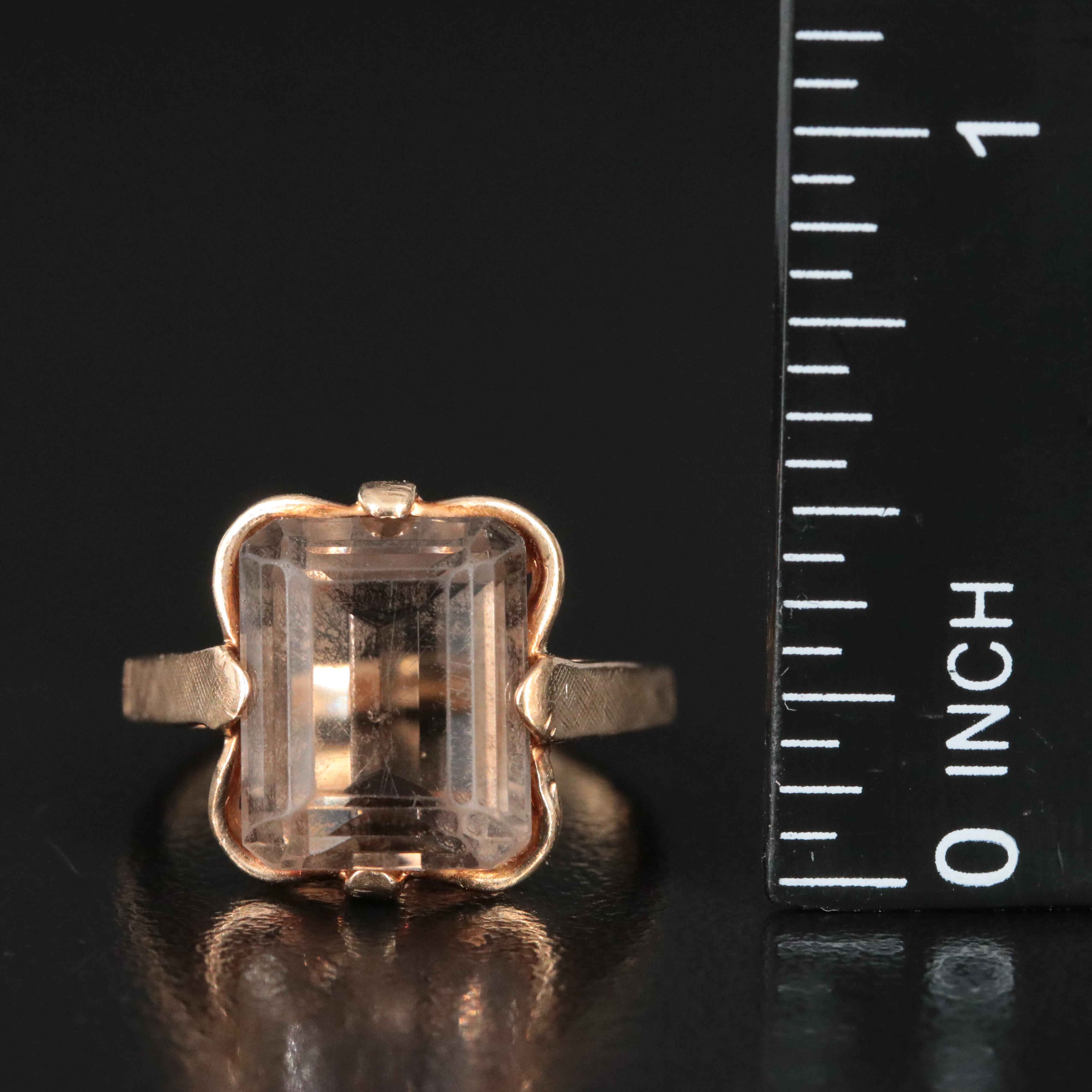 Vintage 10K Smoky Quartz Ring