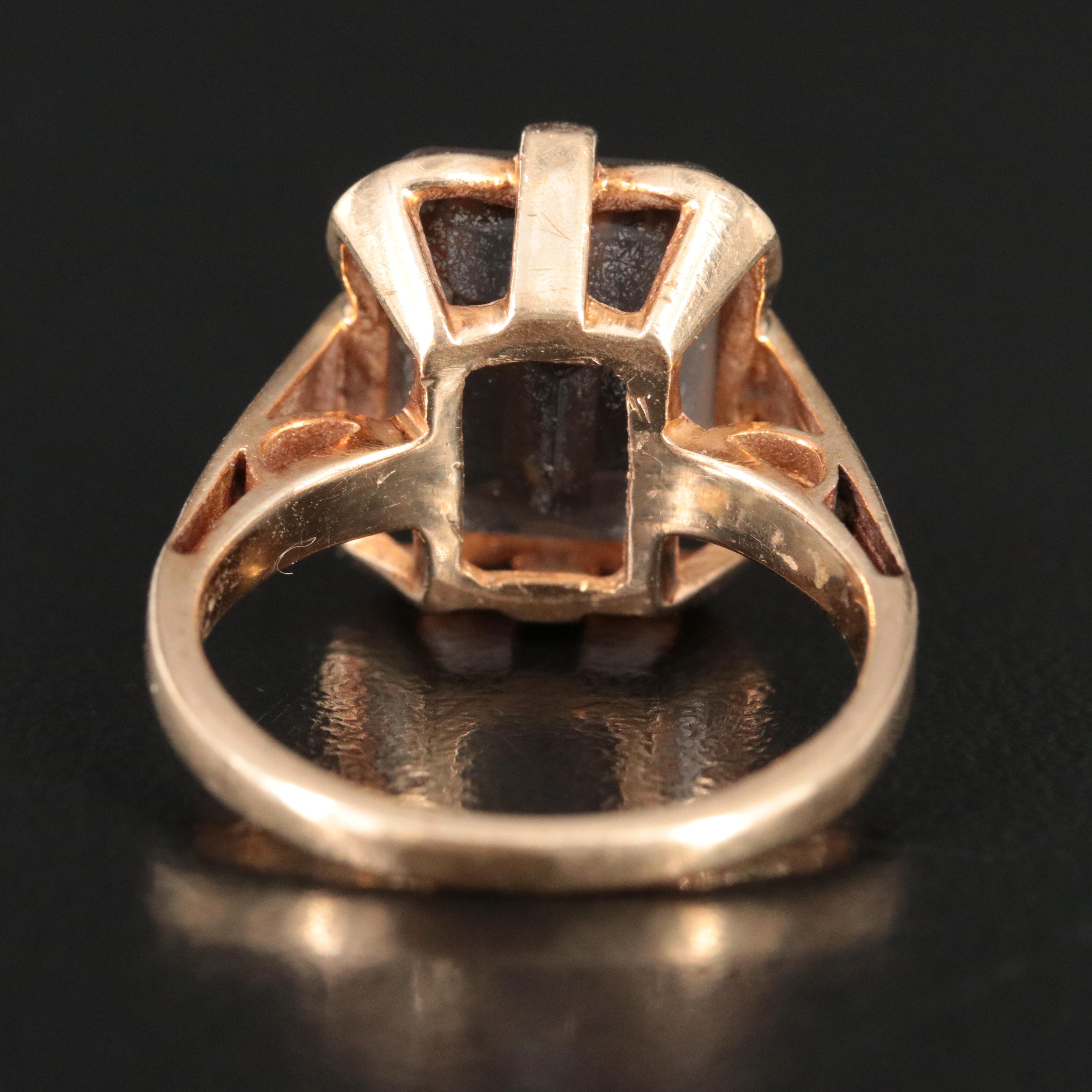 Vintage 10K Smoky Quartz Ring