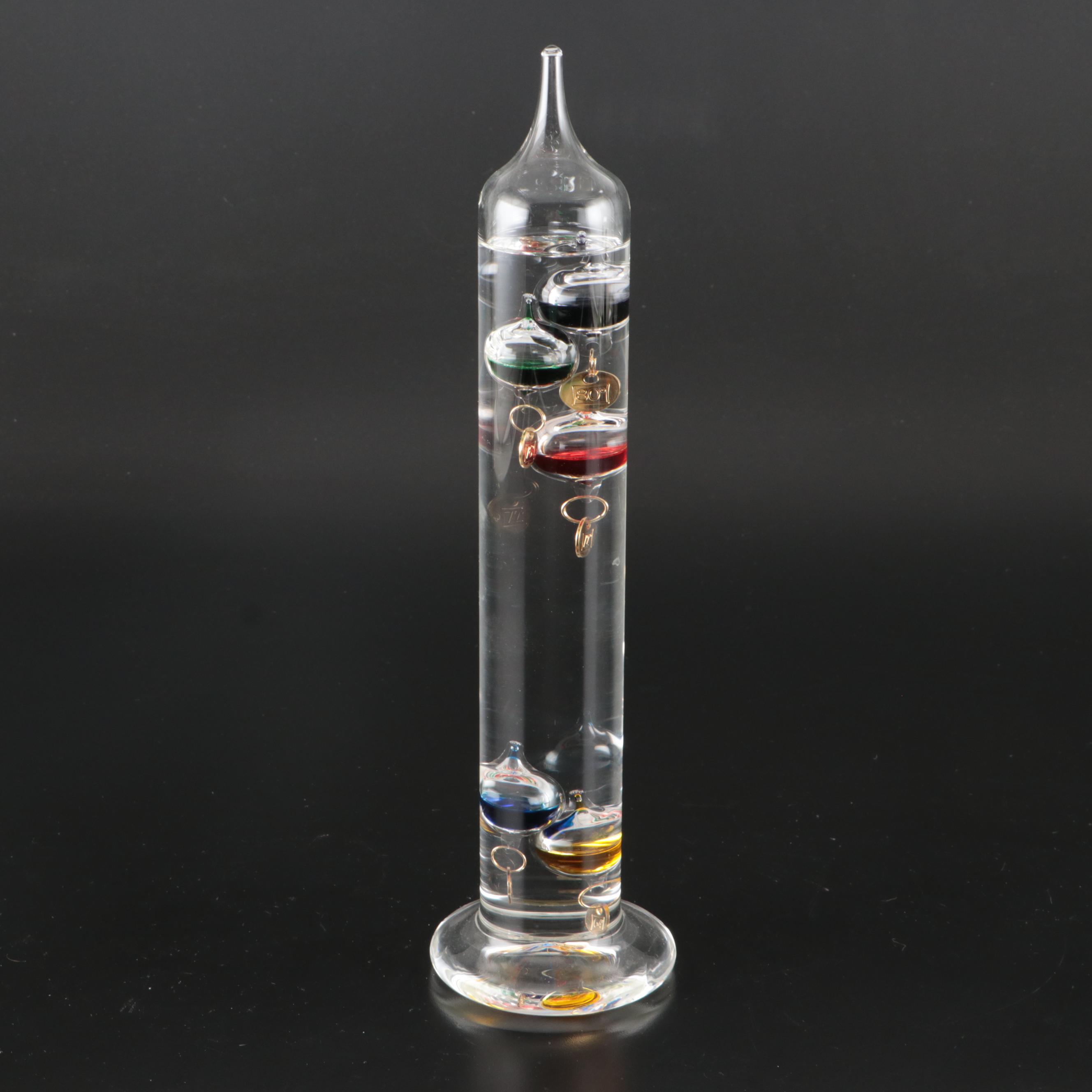 German Blown Glass Galileo Style Thermometer