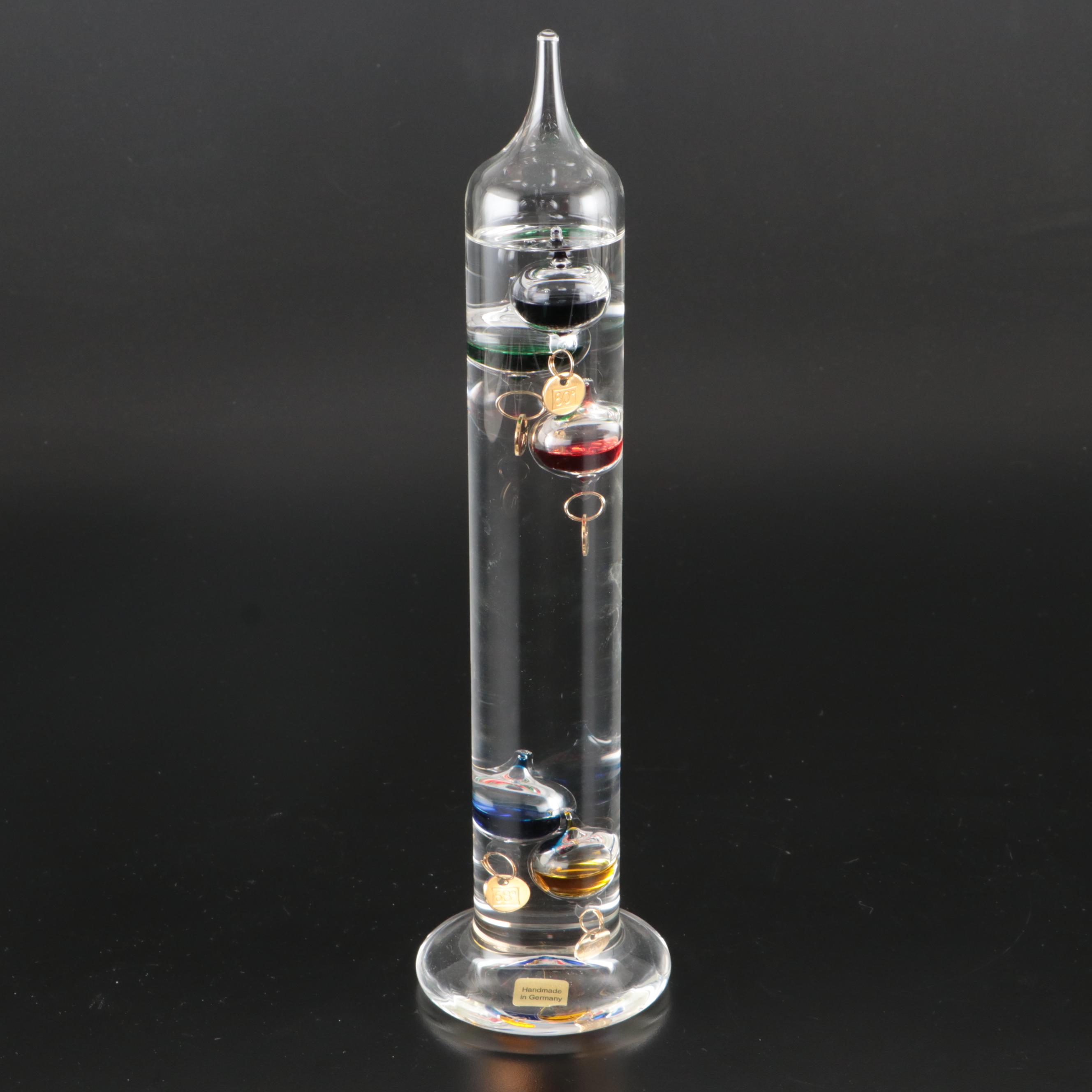 German Blown Glass Galileo Style Thermometer
