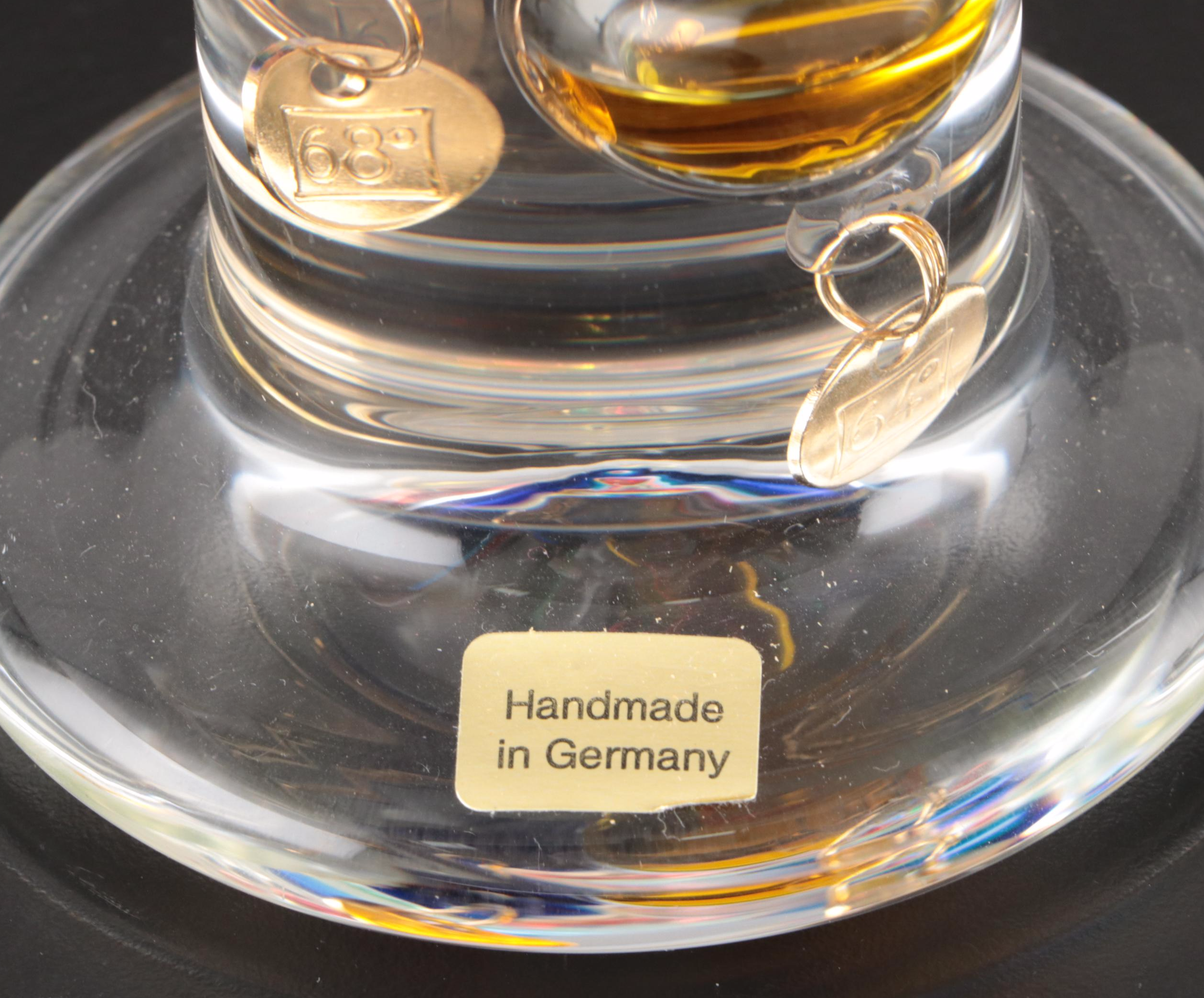 German Blown Glass Galileo Style Thermometer