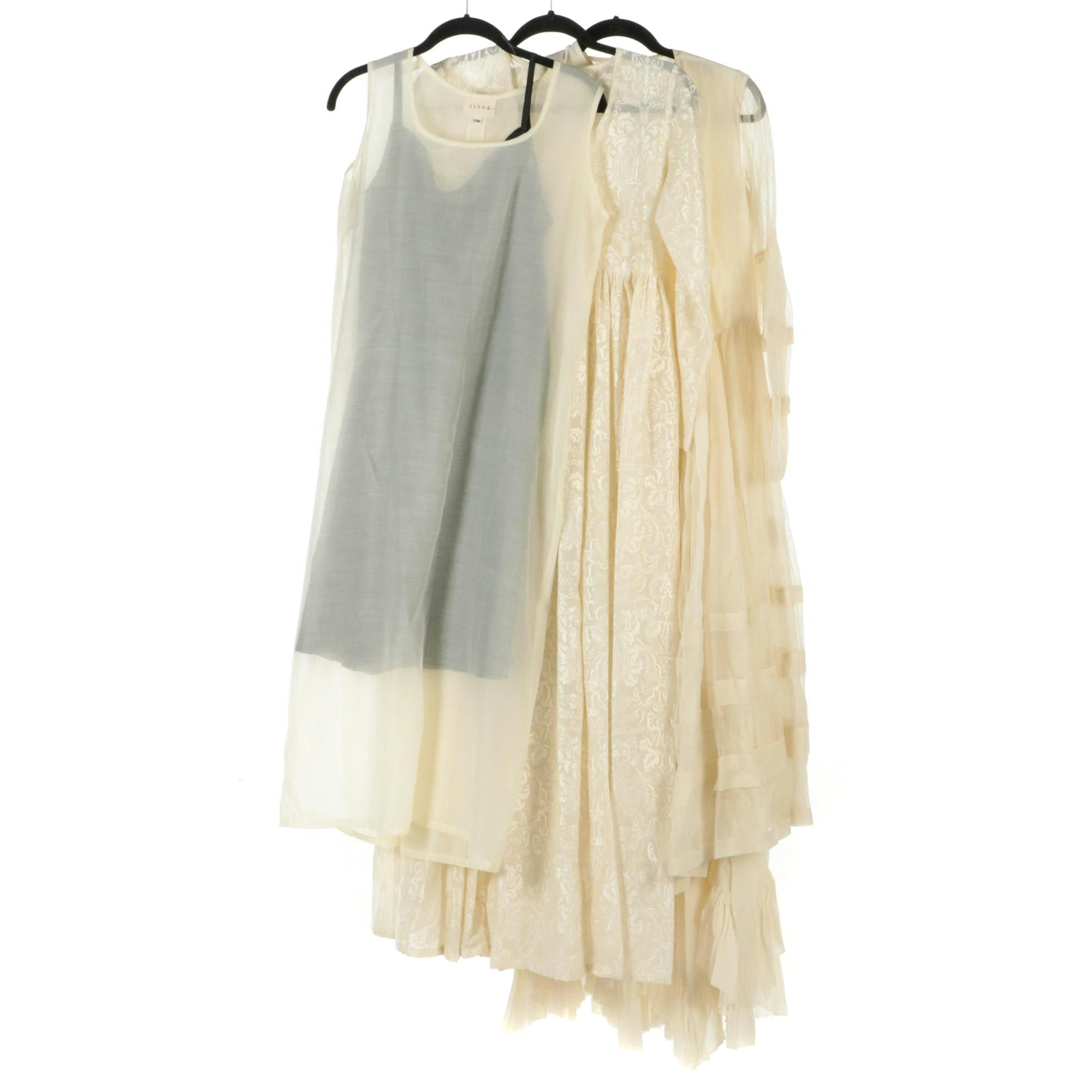 Samant Chauhan Ruffled Assymetric Dress Set, Issue Sleeveless Sheath, and More