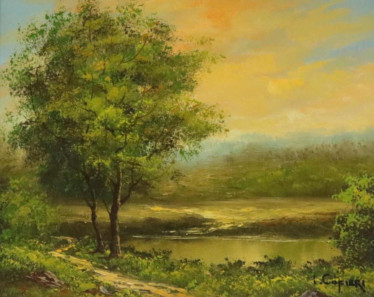 Irene Cafieri Landscape Oil Painting, 20th Century
