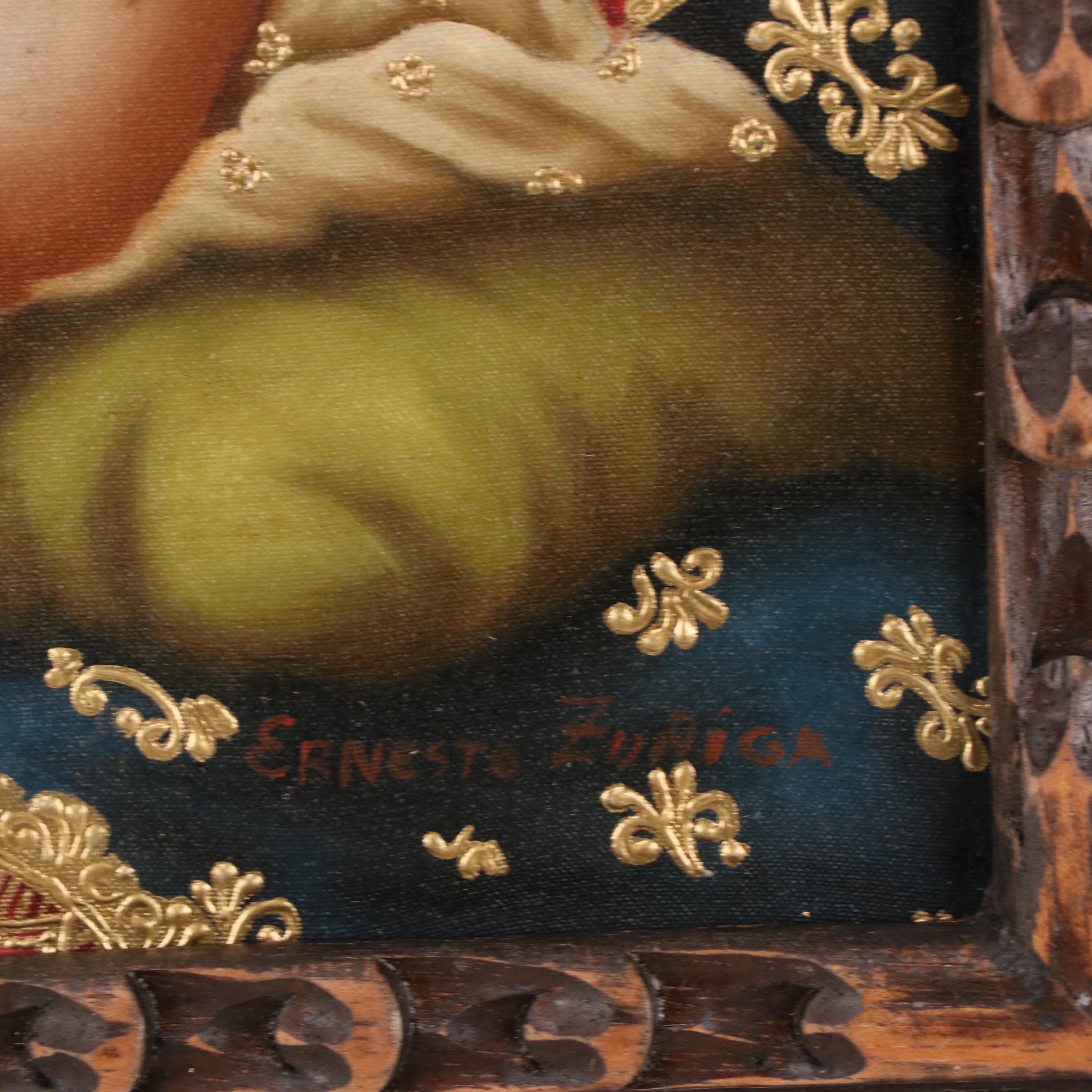 Ernesto Zuñiga Oil Painting "The Virgin Mary and Child Jesus"
