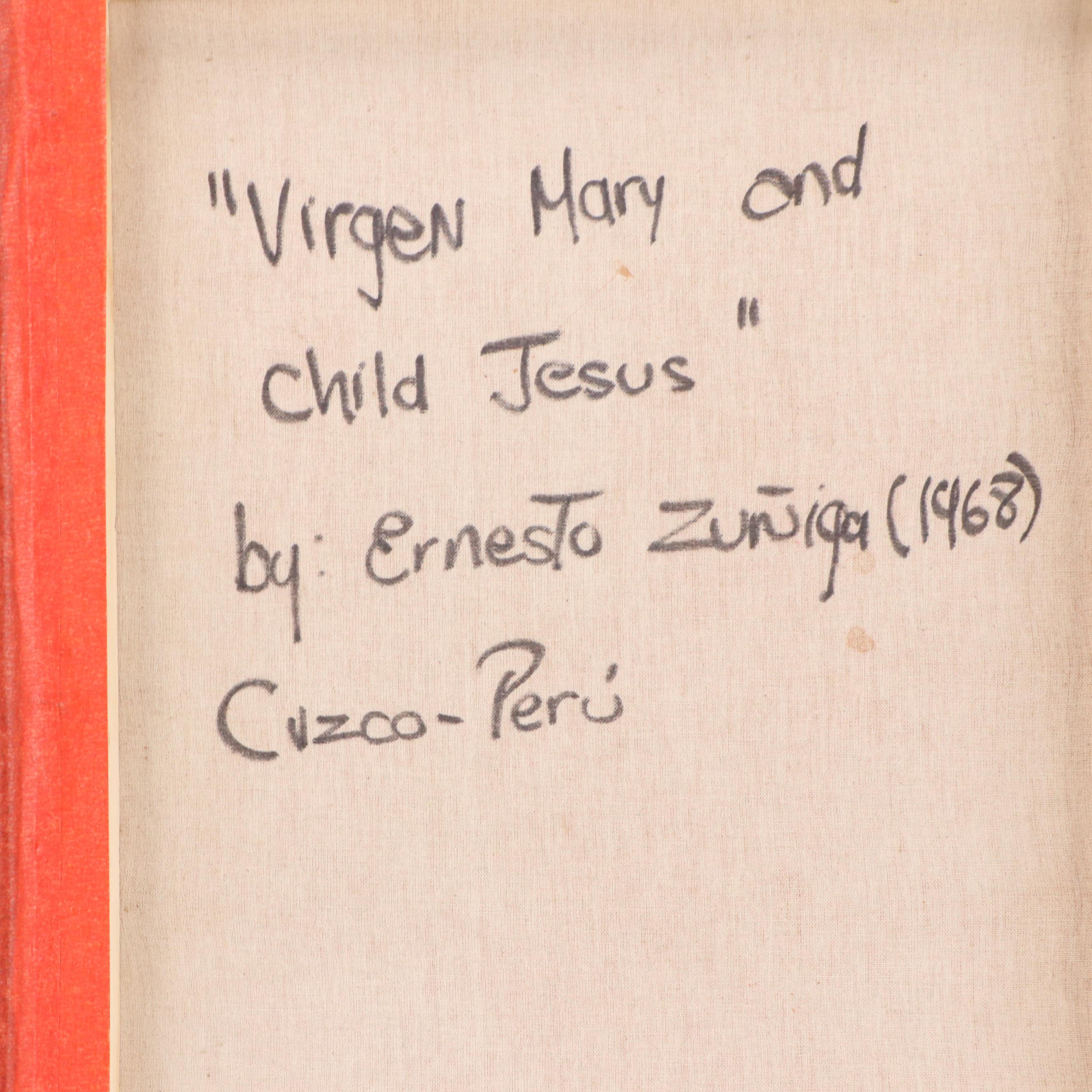 Ernesto Zuñiga Oil Painting "The Virgin Mary and Child Jesus"