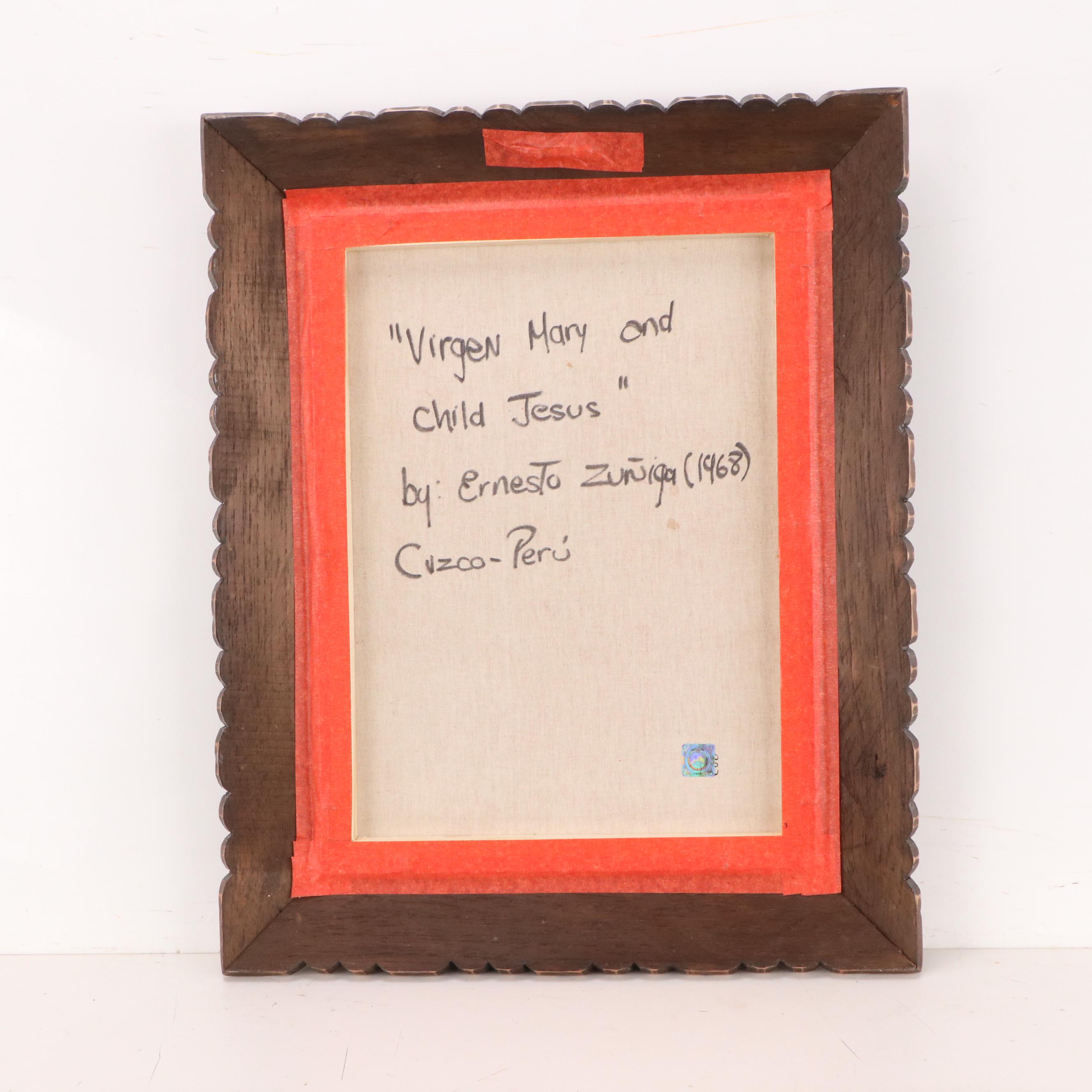 Ernesto Zuñiga Oil Painting "The Virgin Mary and Child Jesus"