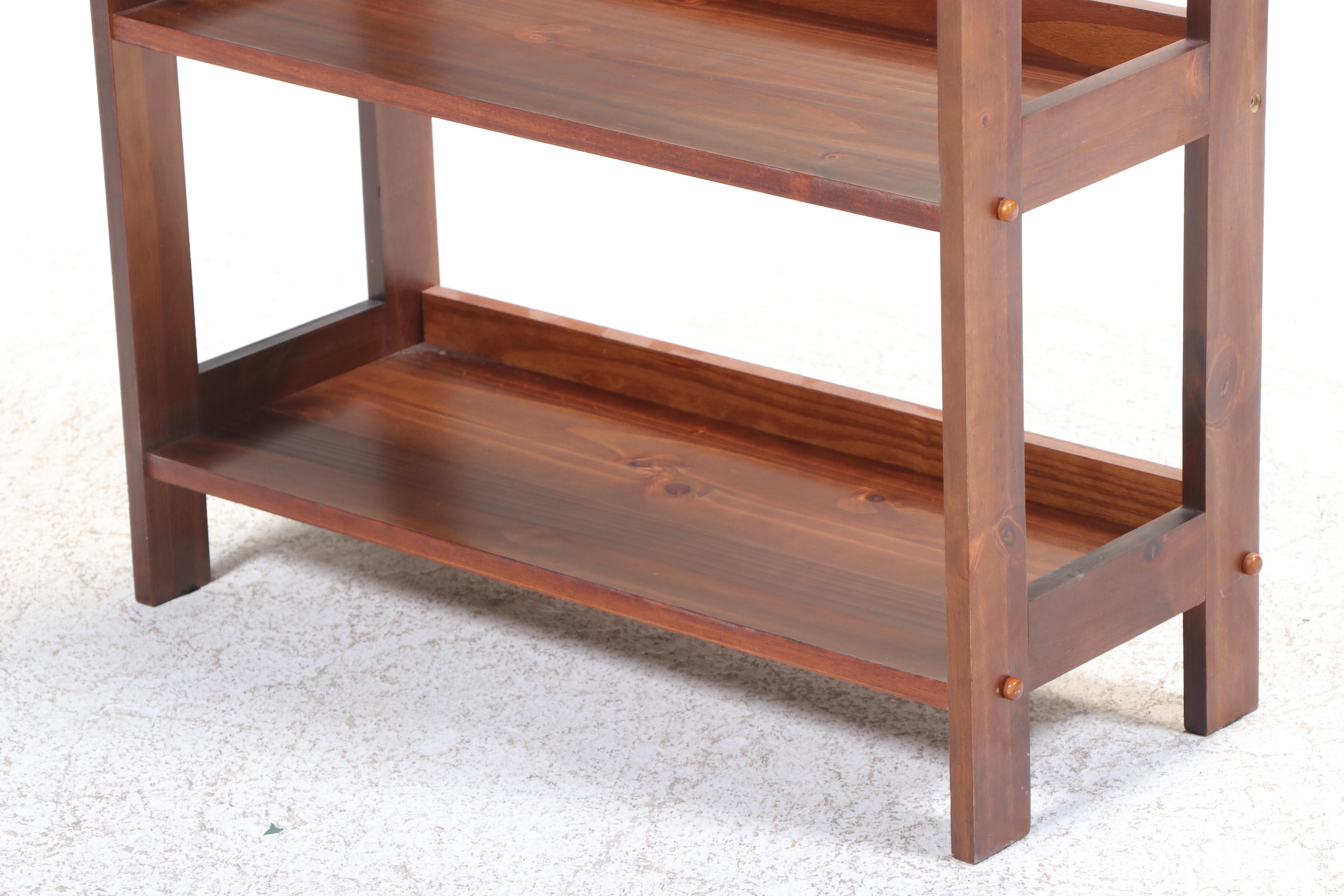 Pier 1 Imports Pine Three-Tier Open Bookcase