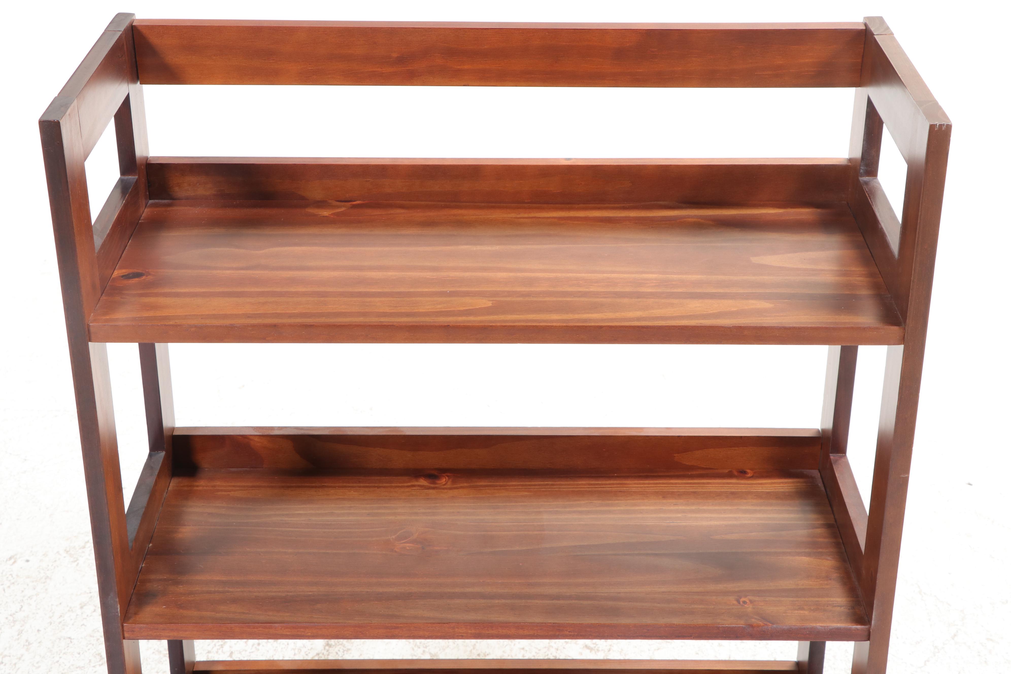 Pier 1 Imports Pine Three-Tier Open Bookcase