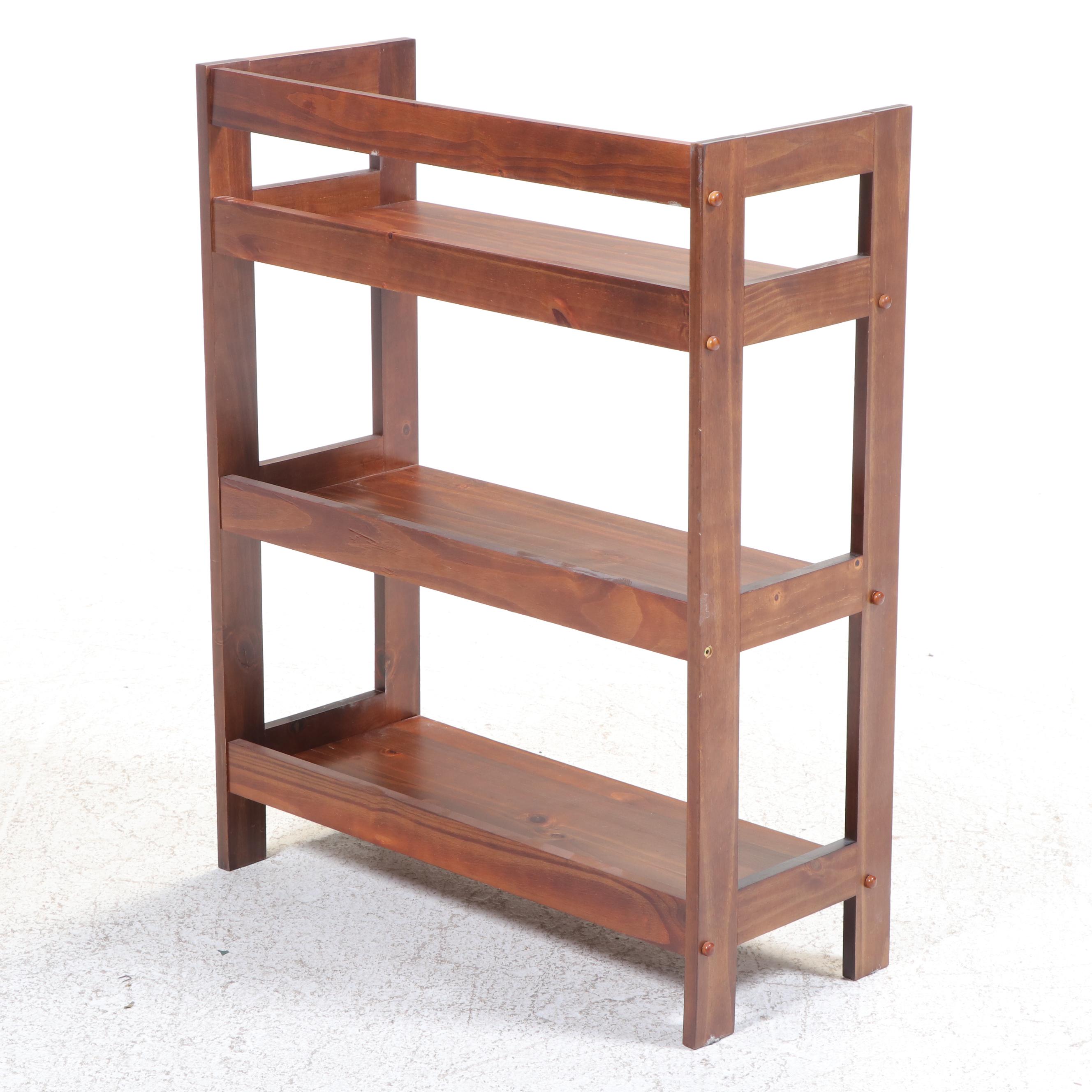Pier 1 Imports Pine Three-Tier Open Bookcase