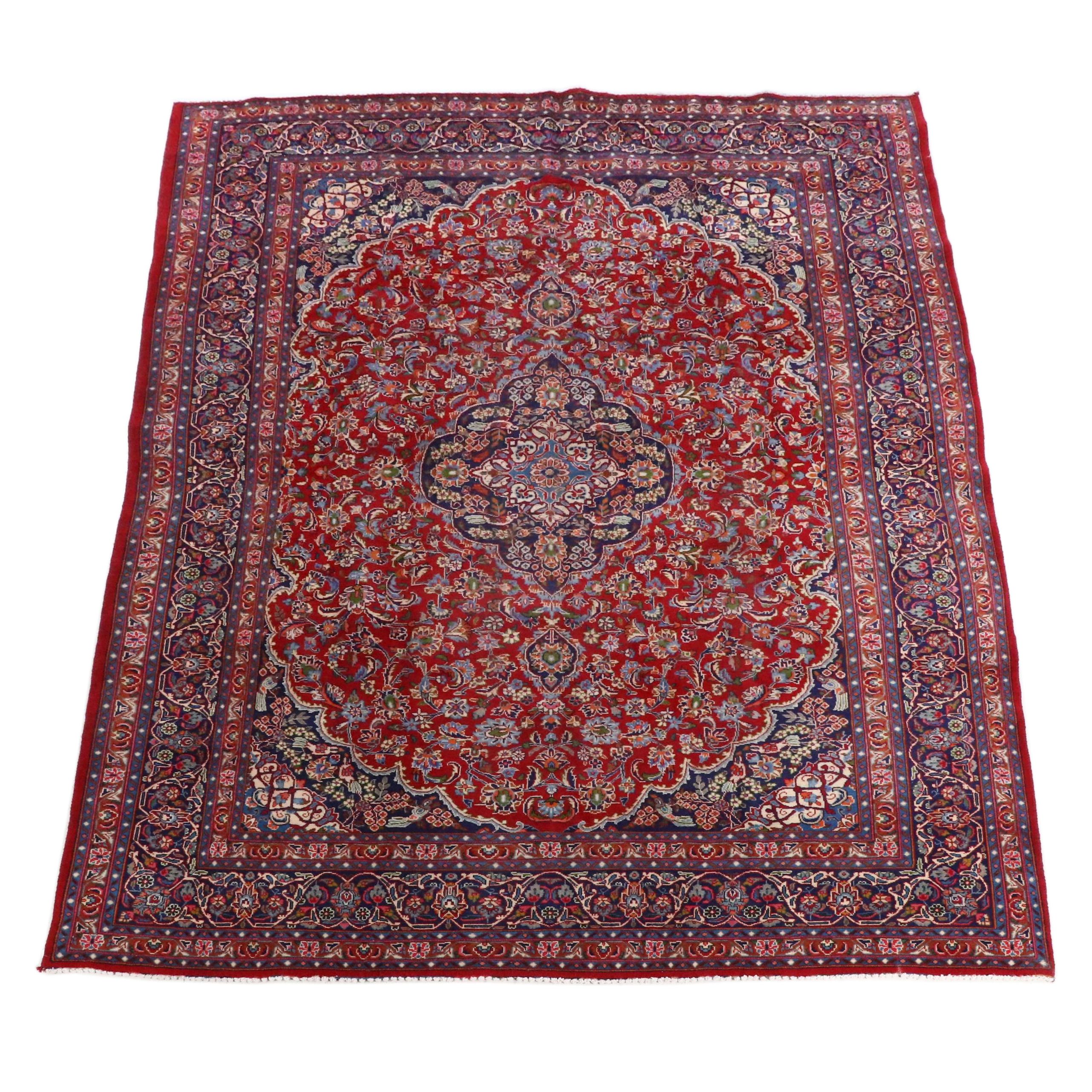 9'5 x 13'2 Hand-Knotted Persian Mashhad Room Sized Rug