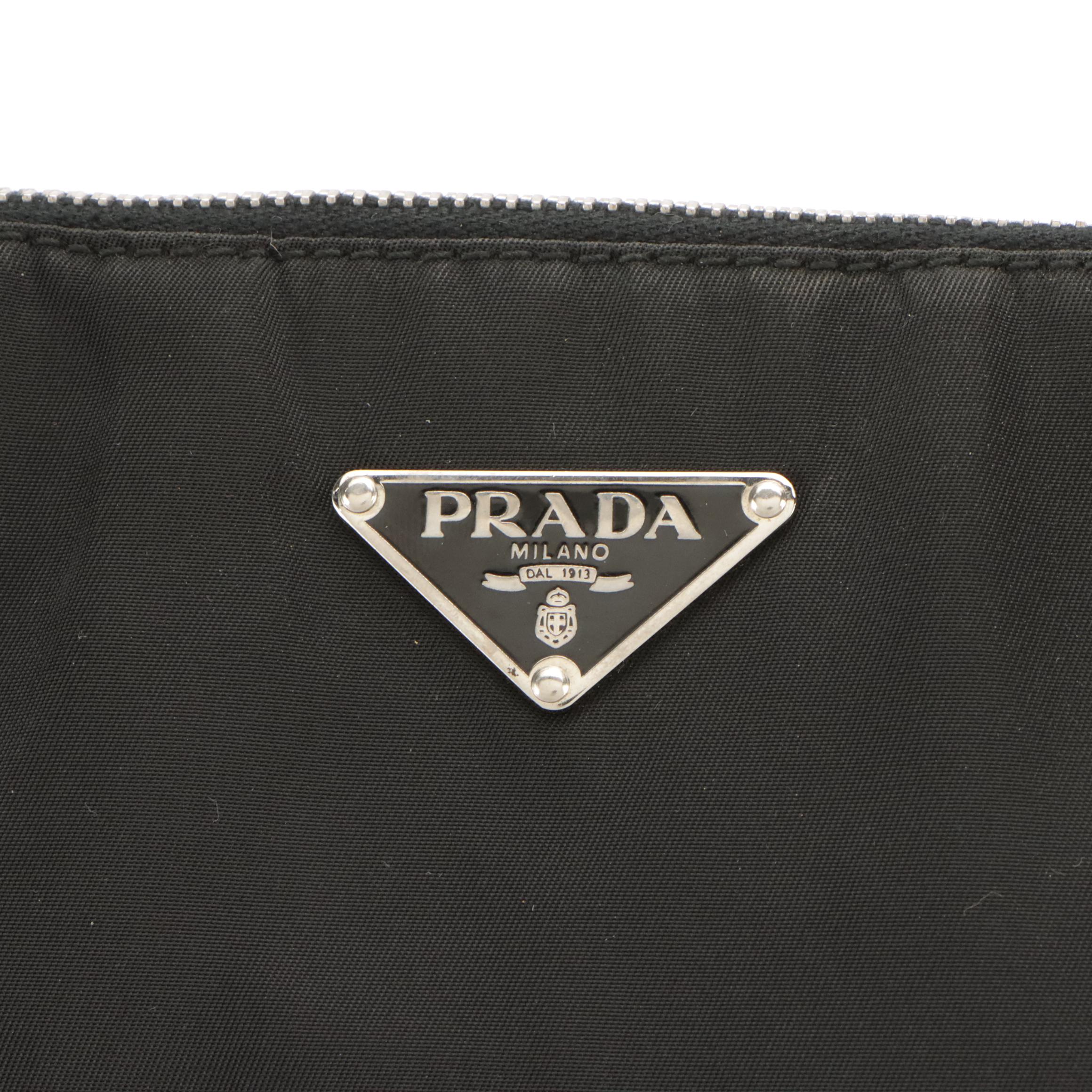 Prada Zipper Tote in Black Tessuto Nylon