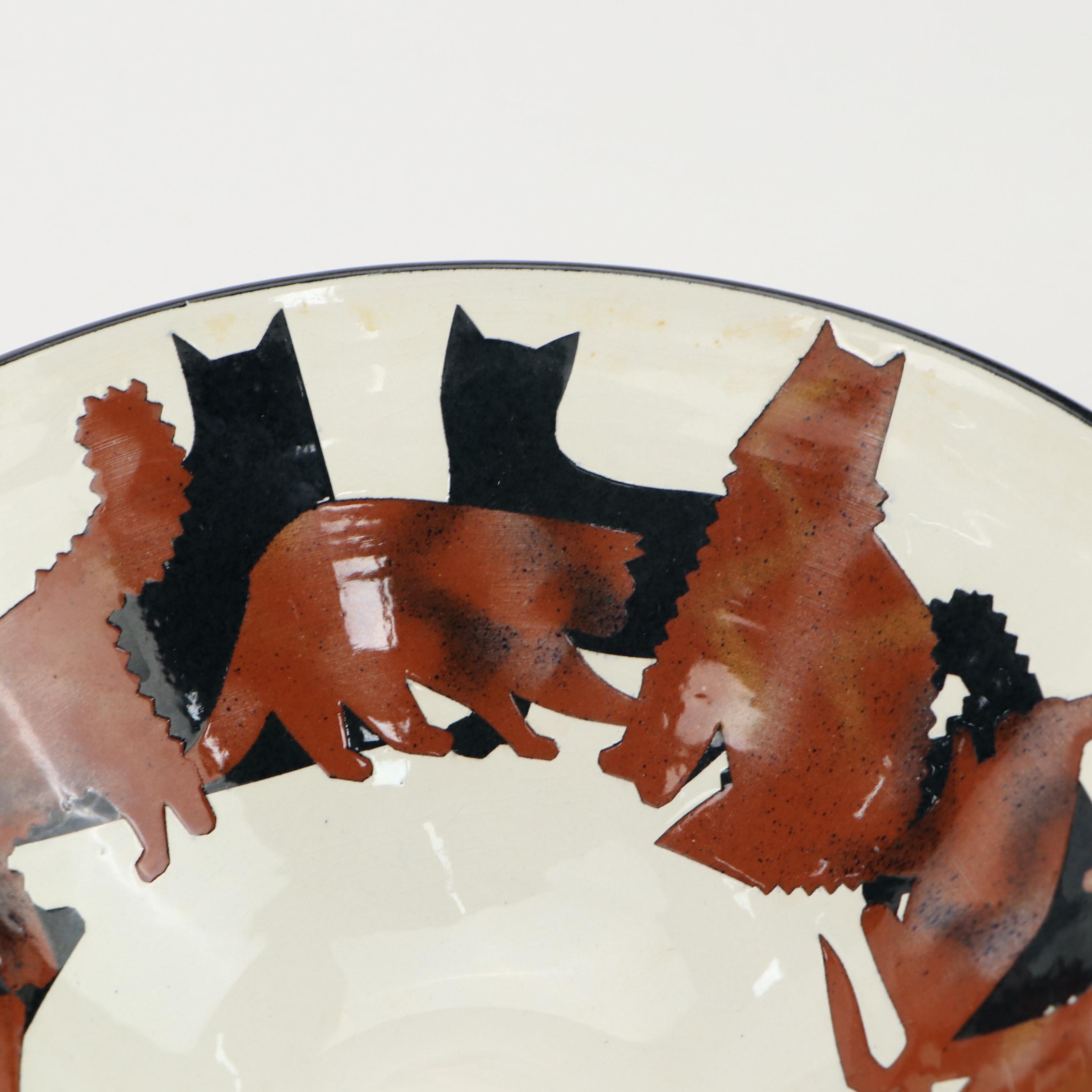 Vaughan L. Smith Signed Studio Art Pottery Terracotta Bowl, 1990