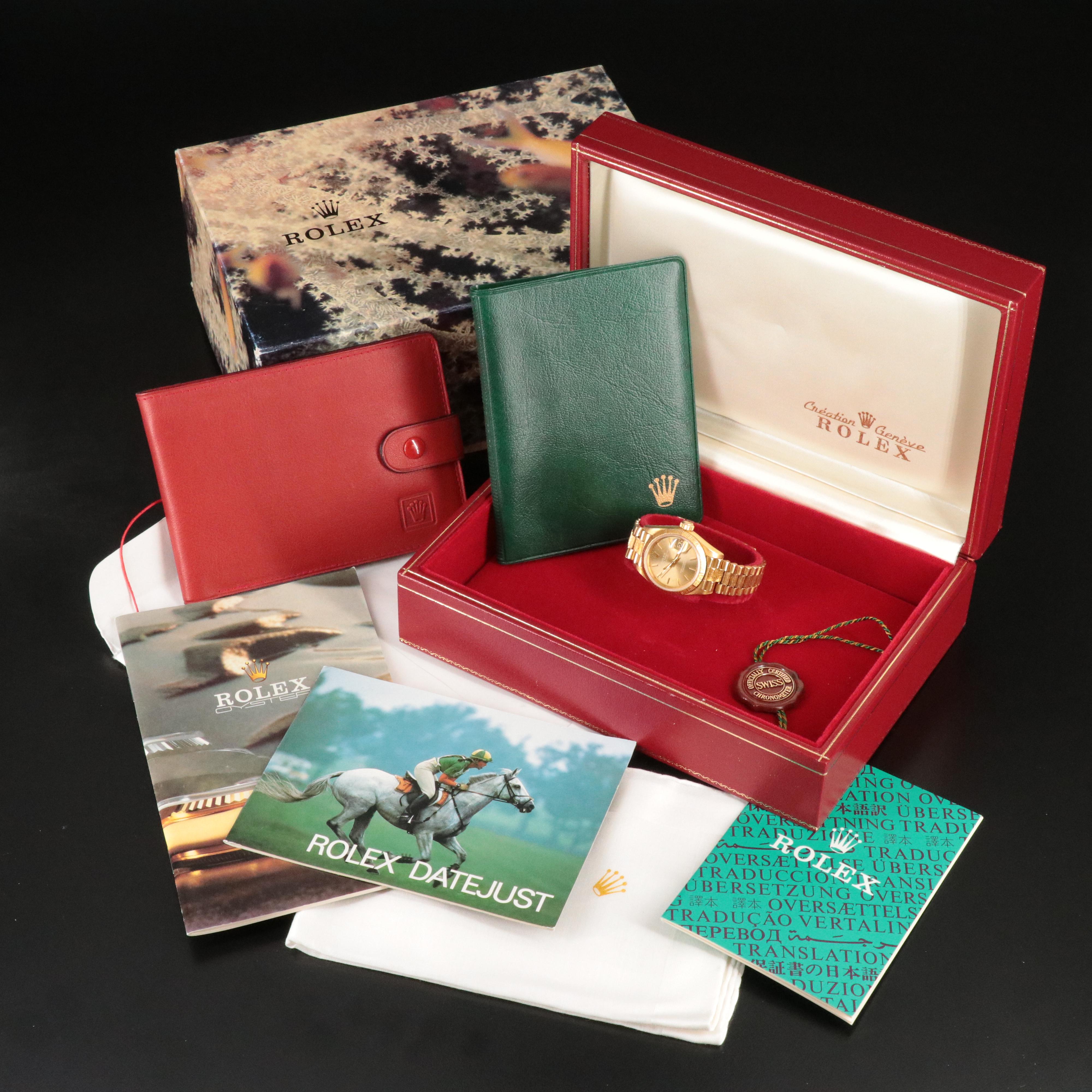 1984 Rolex Lady-Datejust "Bark" Bezel President Band Watch