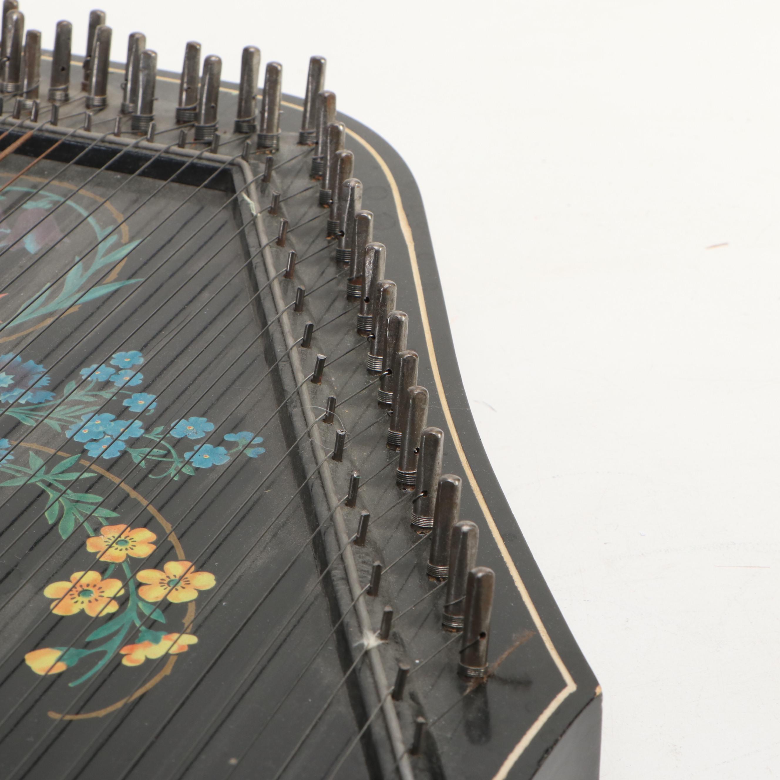 German Jubletone Wooden Lap Harp with Music Book