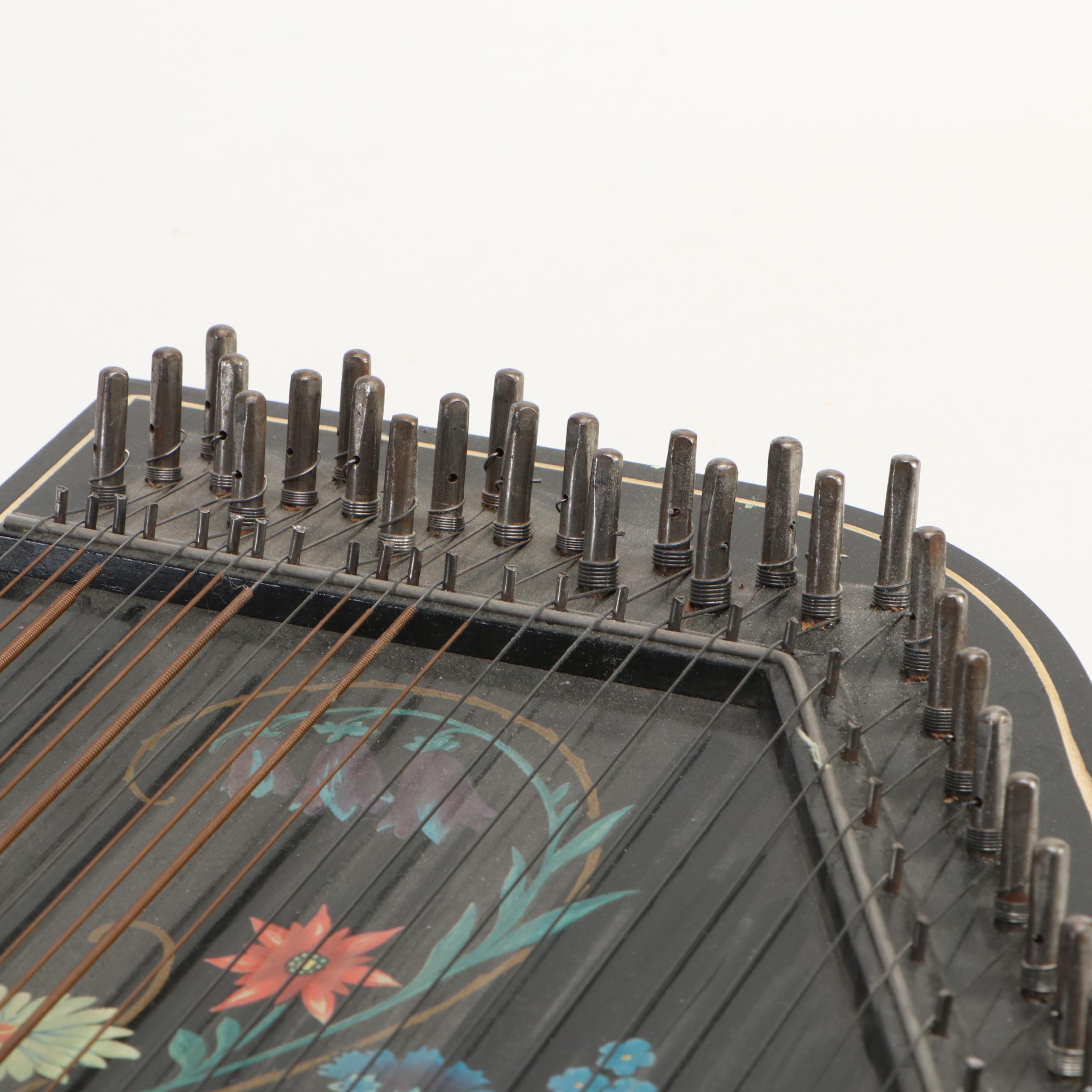 German Jubletone Wooden Lap Harp with Music Book