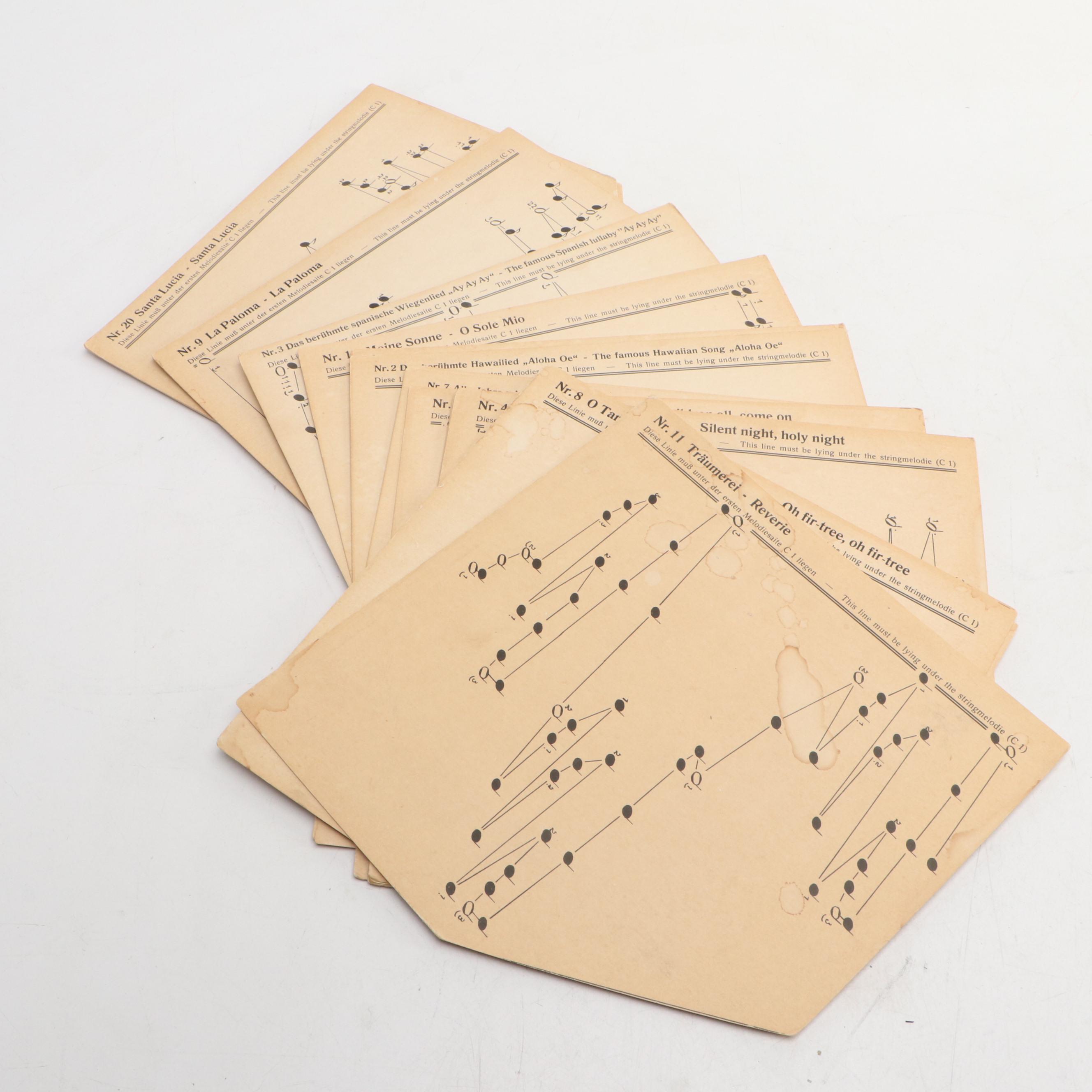 German Jubletone Wooden Lap Harp with Music Book