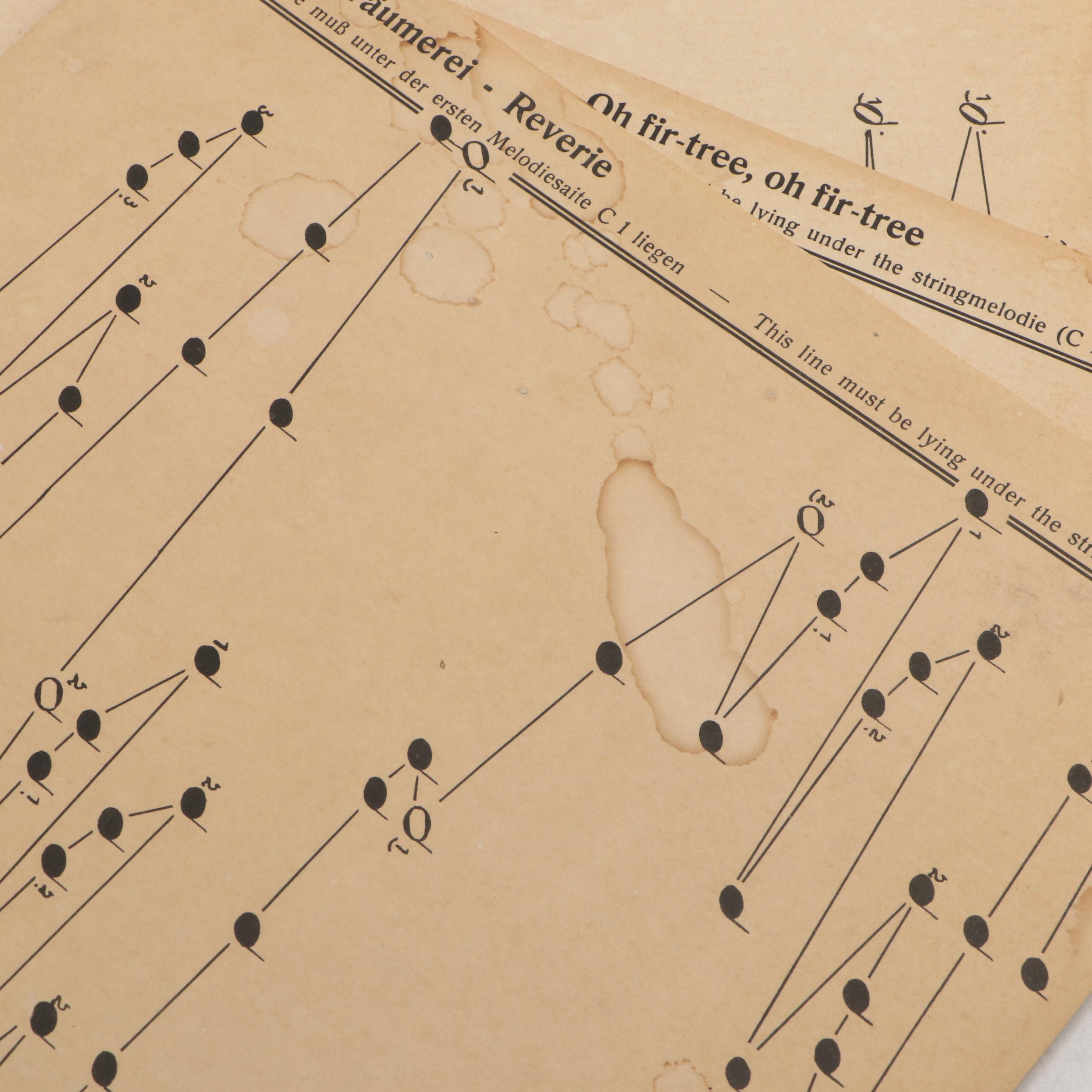 German Jubletone Wooden Lap Harp with Music Book