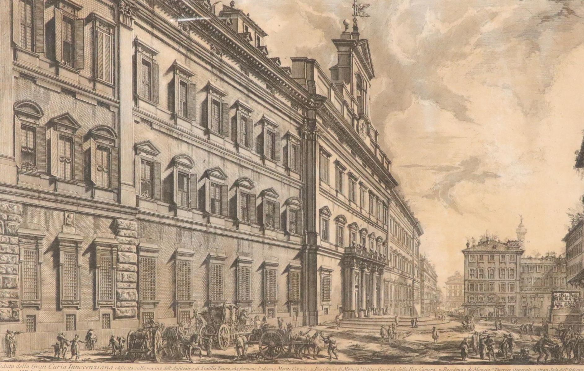 Giovanni Piranesi Restrike Etching "Veduta della Gran Curia Innocenziana"