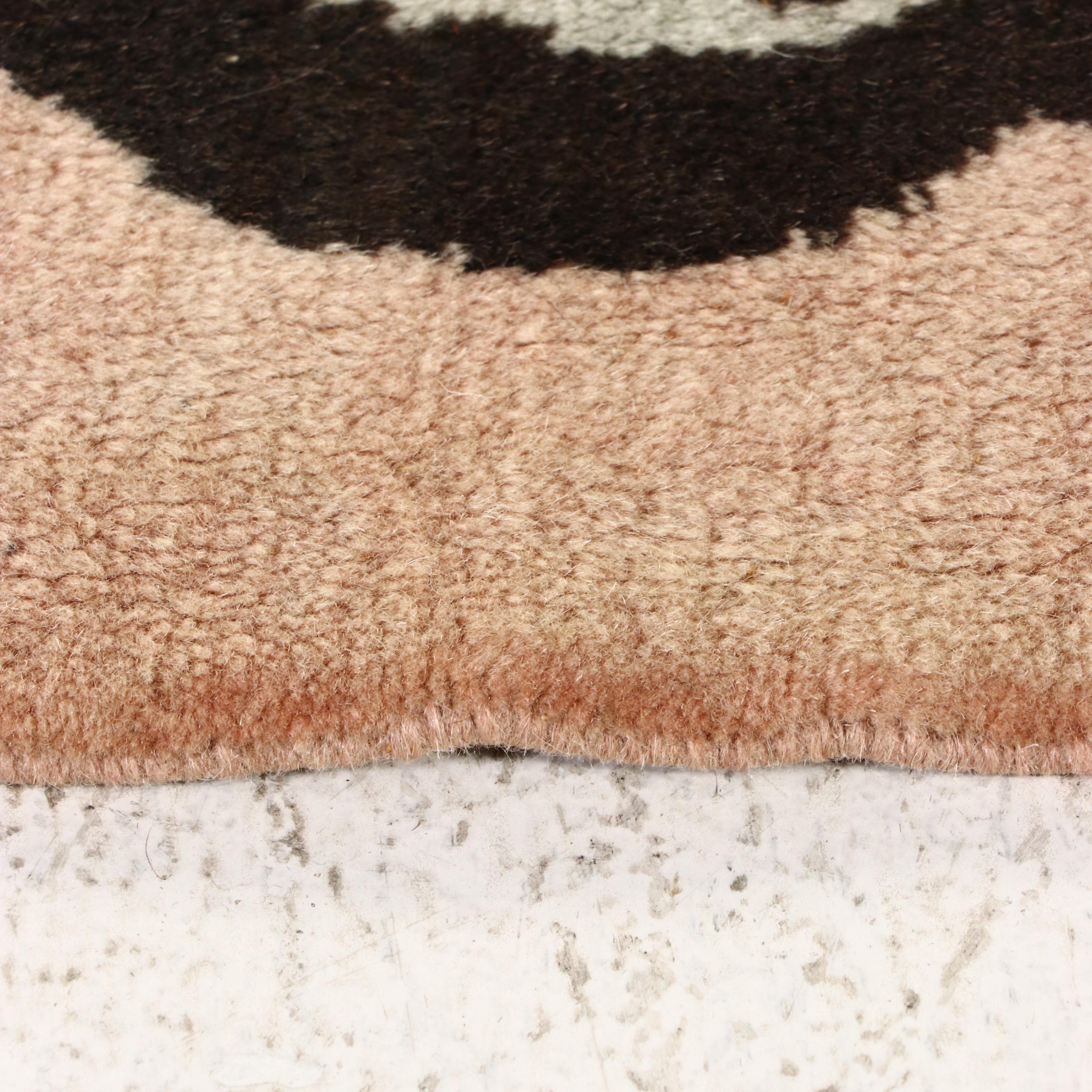 4'11 x 8'5 Hand-Knotted Nepali Contemporary Area Rug with Tulip Border