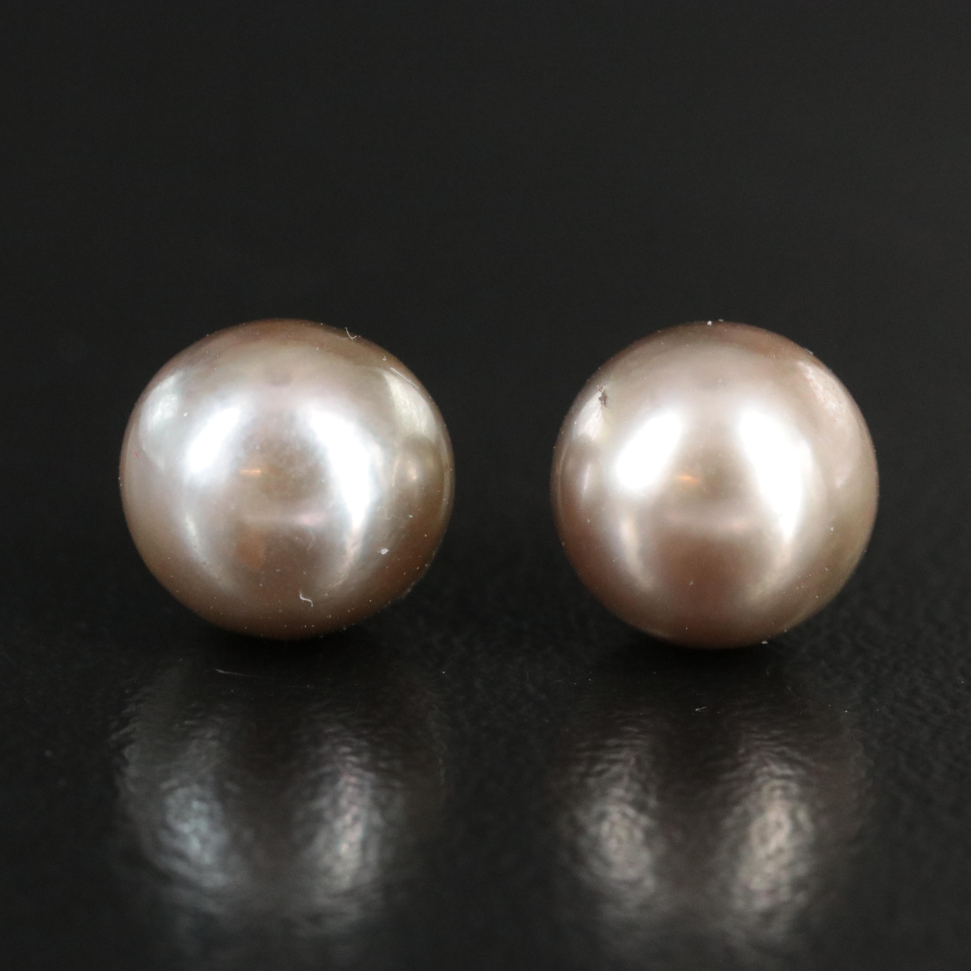 14K Pearl Stud Earrings with Gold-Filled Clutches