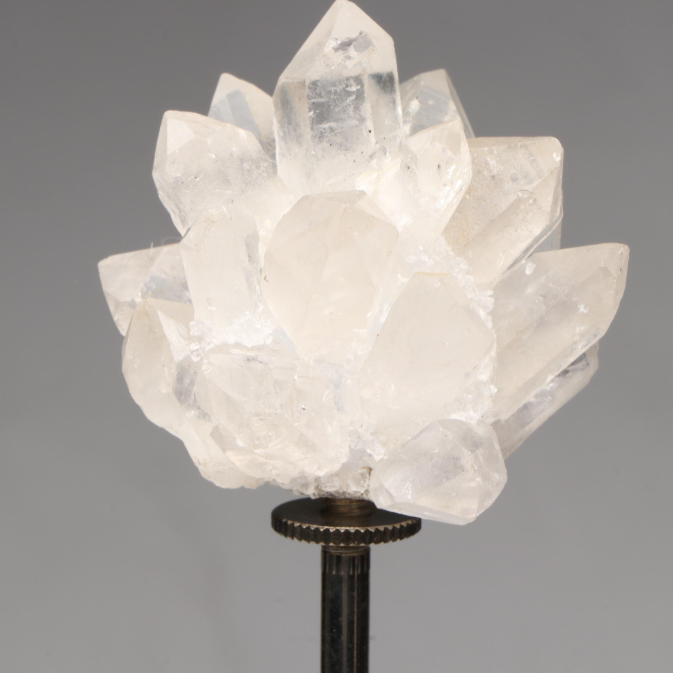 Quartz Crystal Lamp with Tanner Kenzie Black Silk Drum Shade