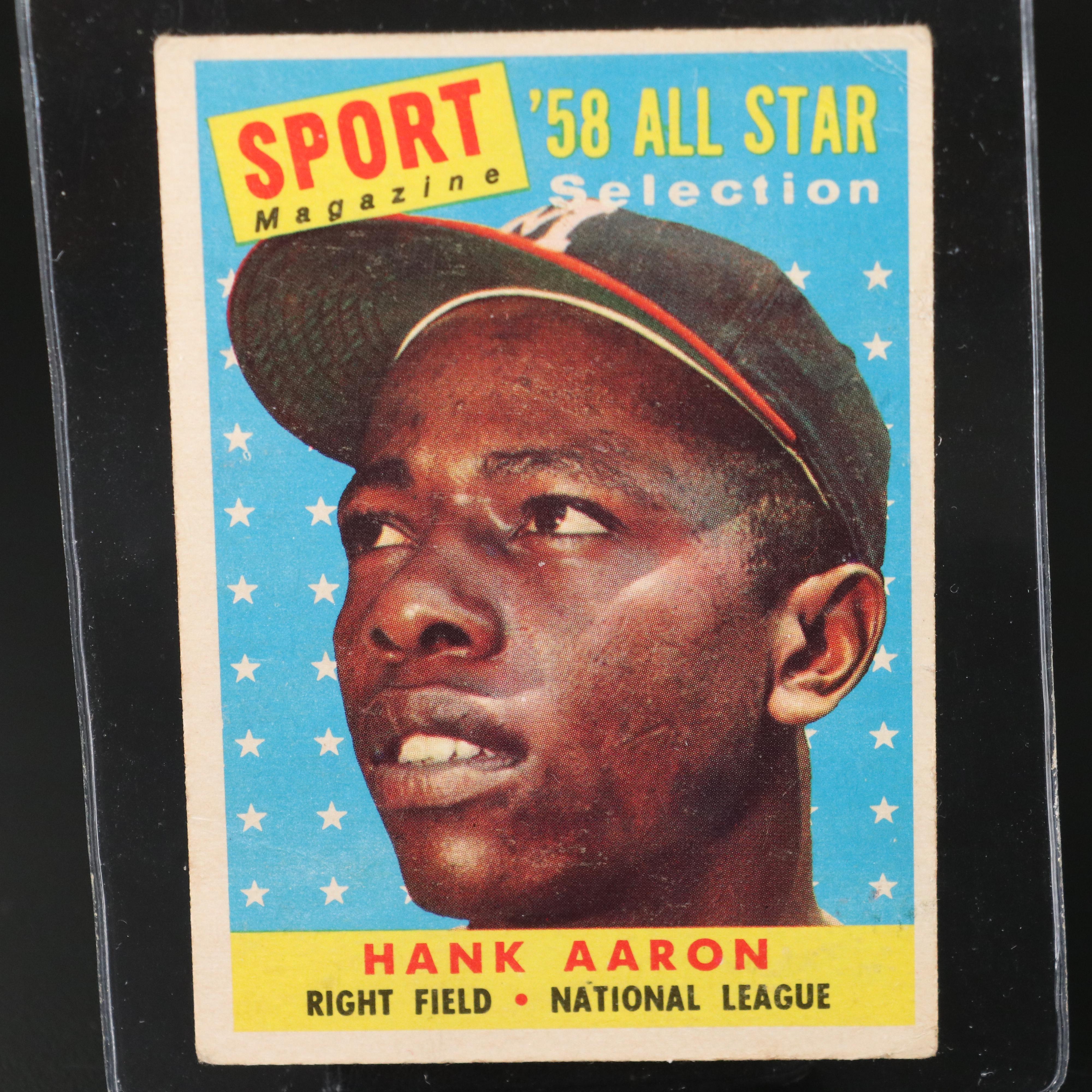1958 Topps Hank Aaron Sport Magazine All-Star Baseball Card