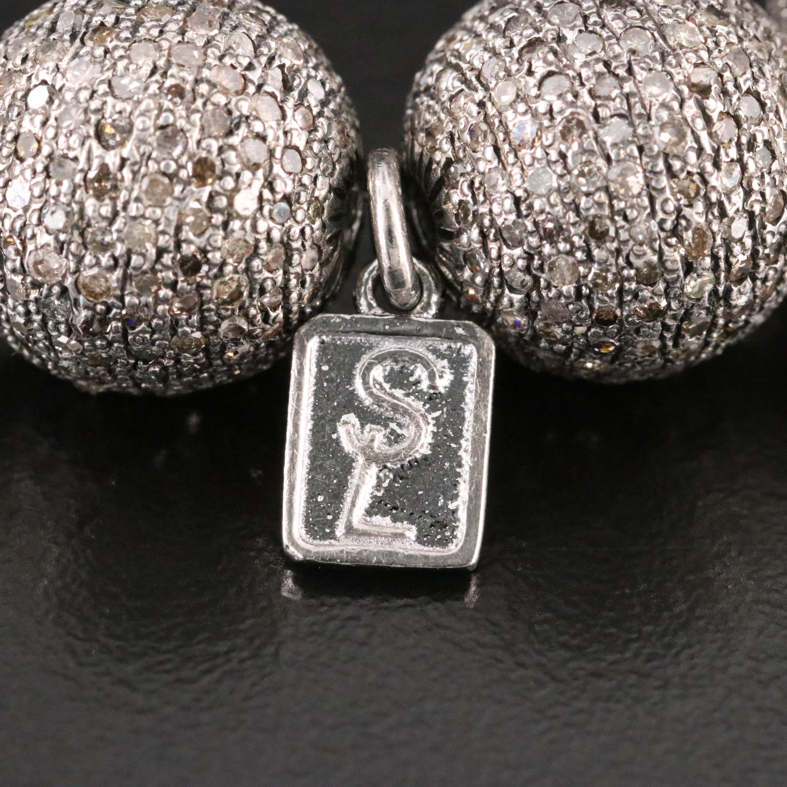 Sheryl Lowe Sterling Pavé Diamond Bead Bracelet