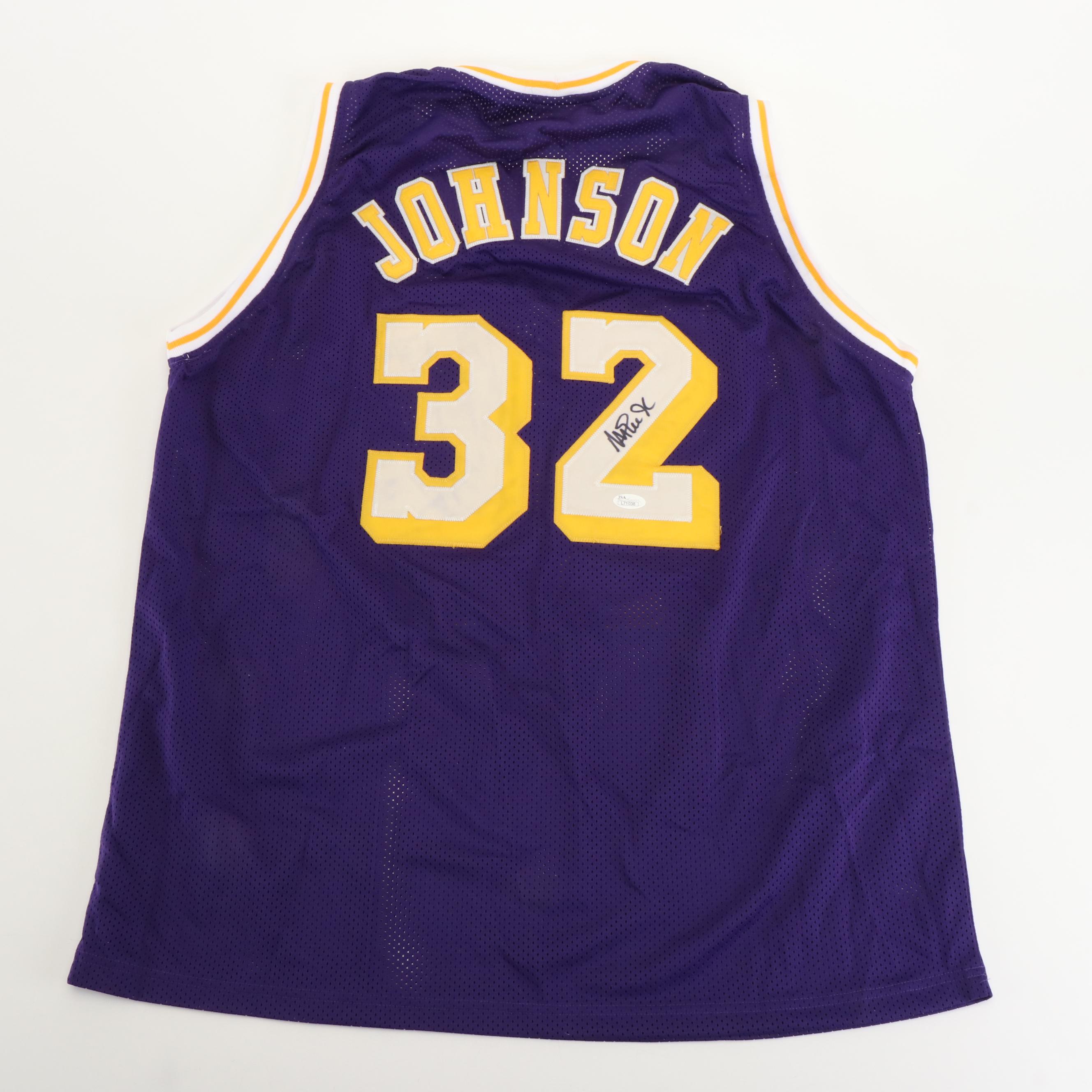 Magic Johnson Signed Los Angeles Lakers Basketball Jersey, JSA