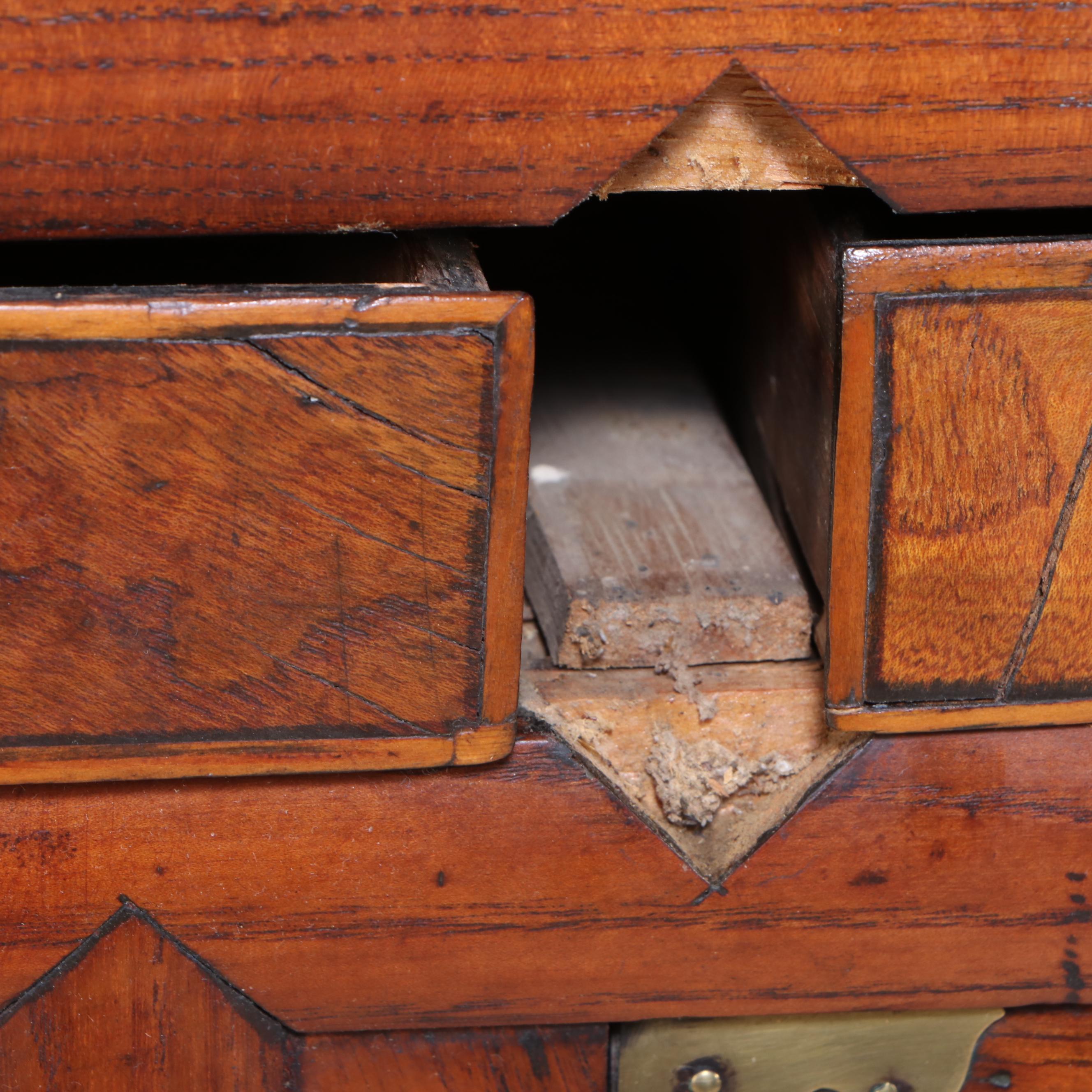 Korean Elm and Brass Chest on Chest