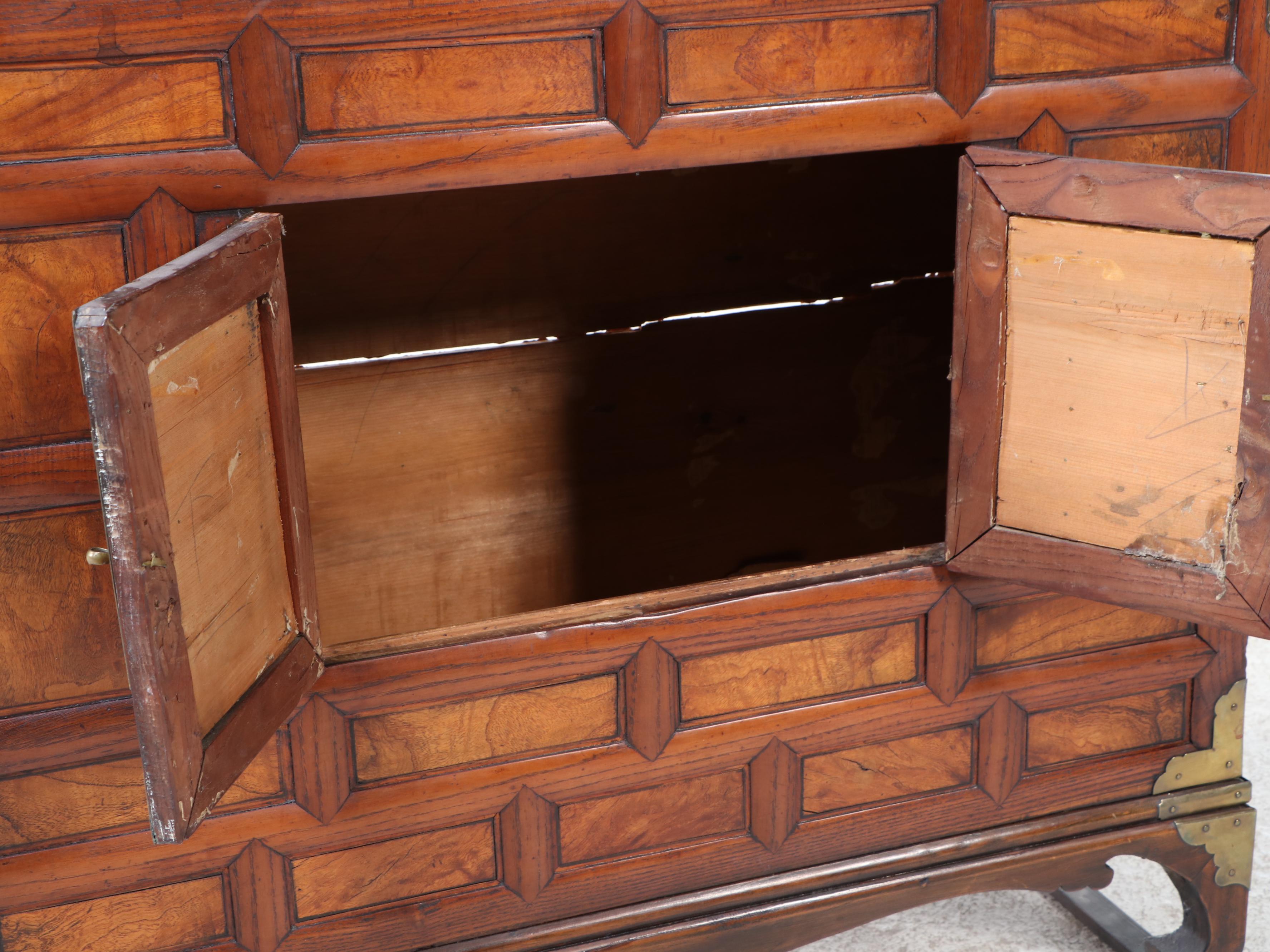 Korean Elm and Brass Chest on Chest