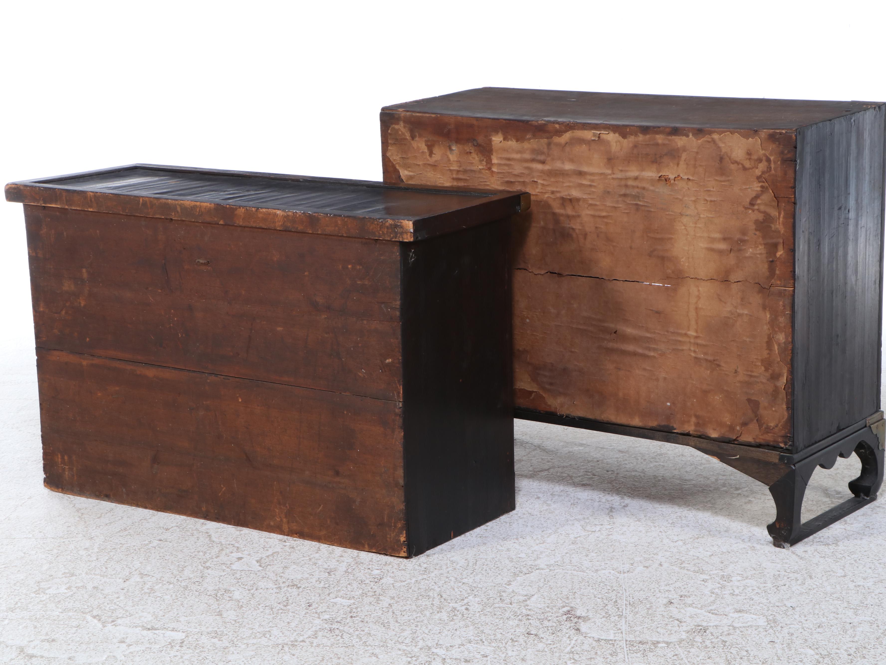 Korean Elm and Brass Chest on Chest