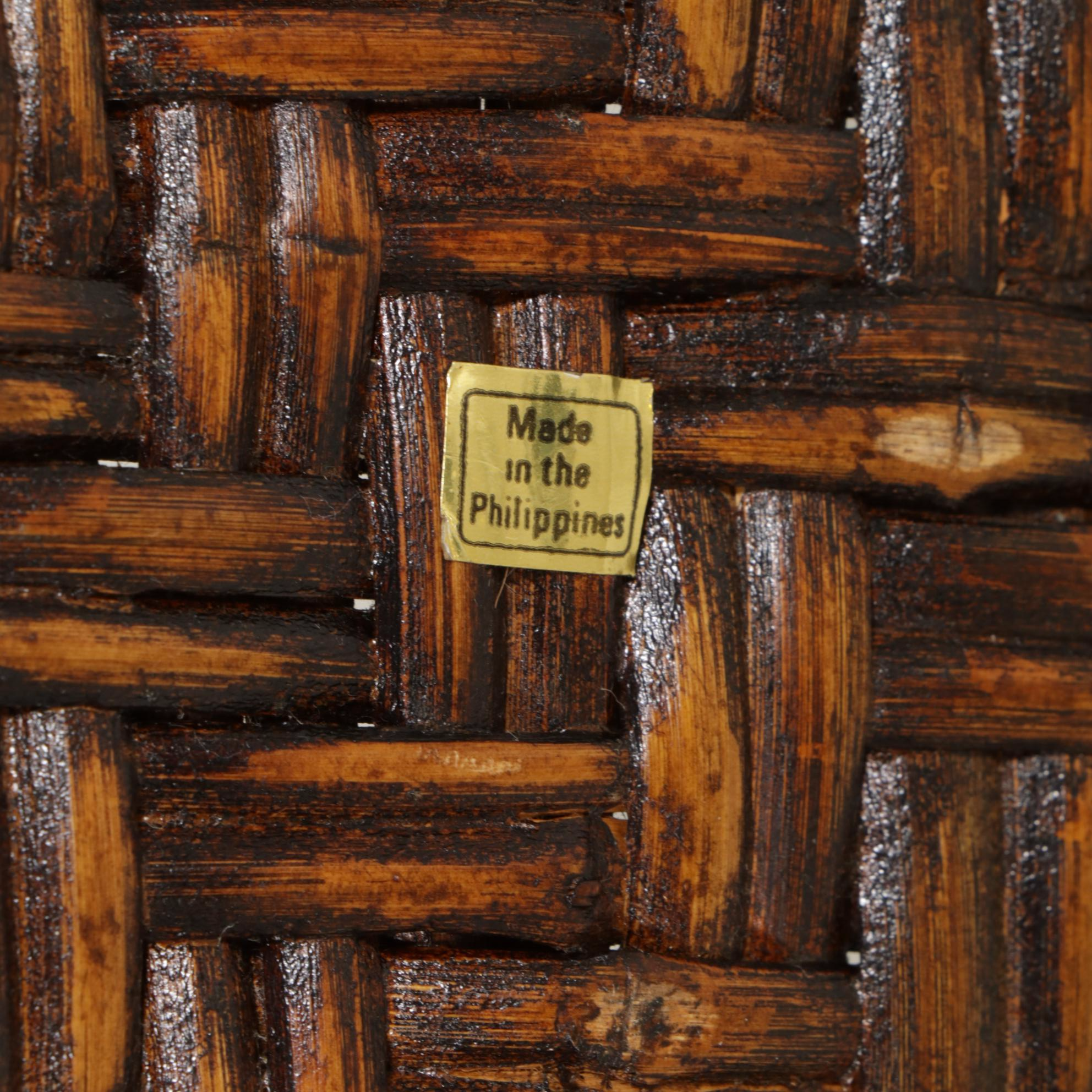 Philippine Woven Bamboo Basket, Late 20th Century