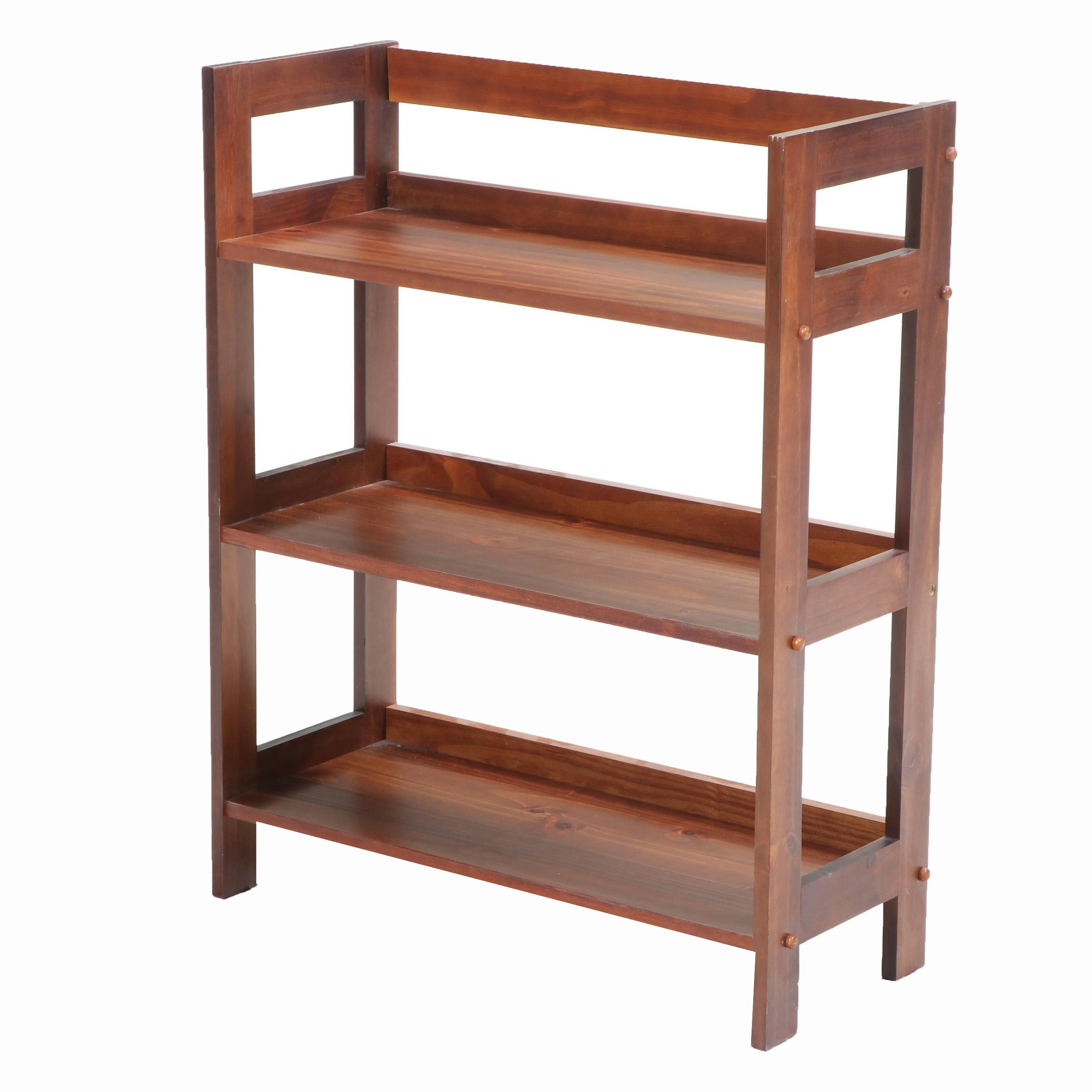 Pier 1 Imports Pine Three-Tier Open Bookcase