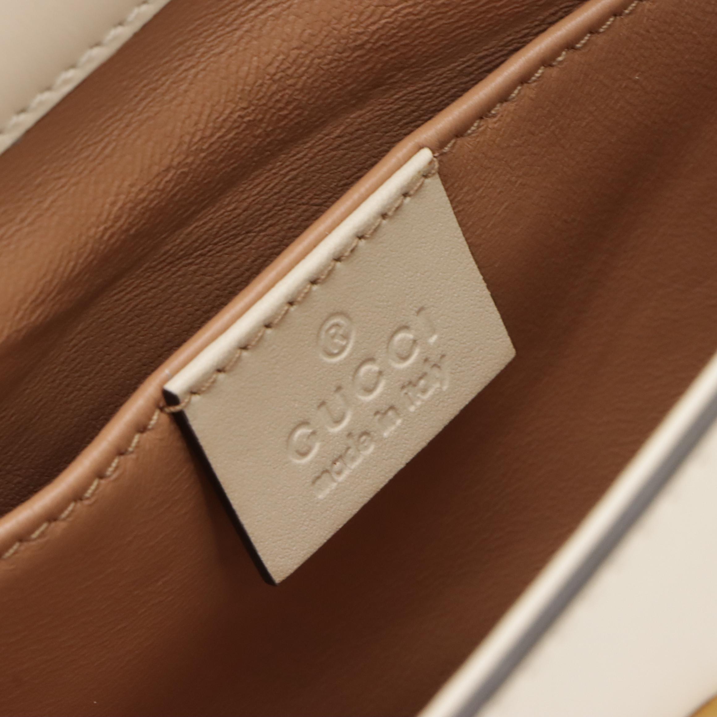 Gucci Mini Broadway Bee Shoulder Bag in Pearl Studded Calfskin Leather