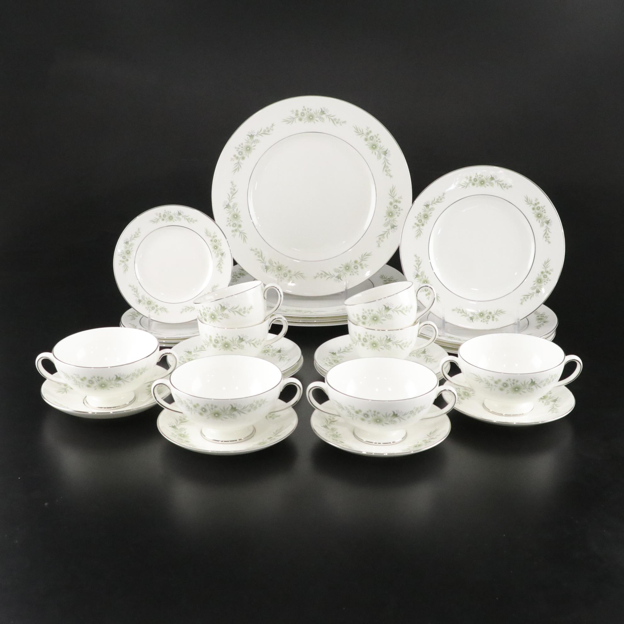 Wedgwood "Westbury" Platinum Rim Bone China Dinner Service for Four