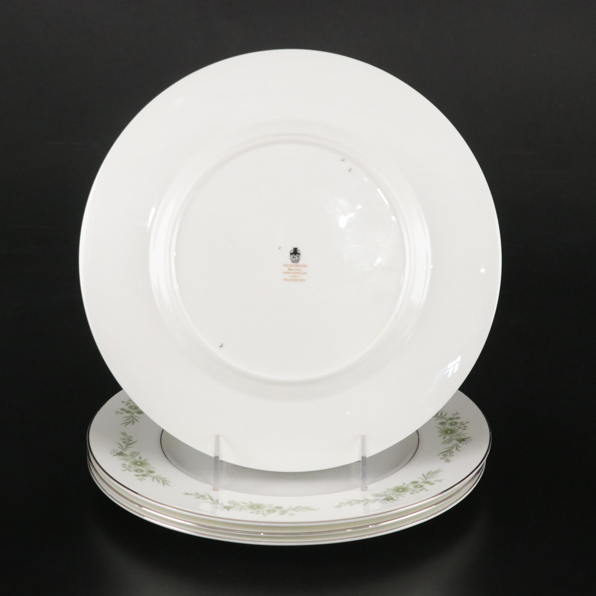 Wedgwood "Westbury" Platinum Rim Bone China Dinner Service for Four