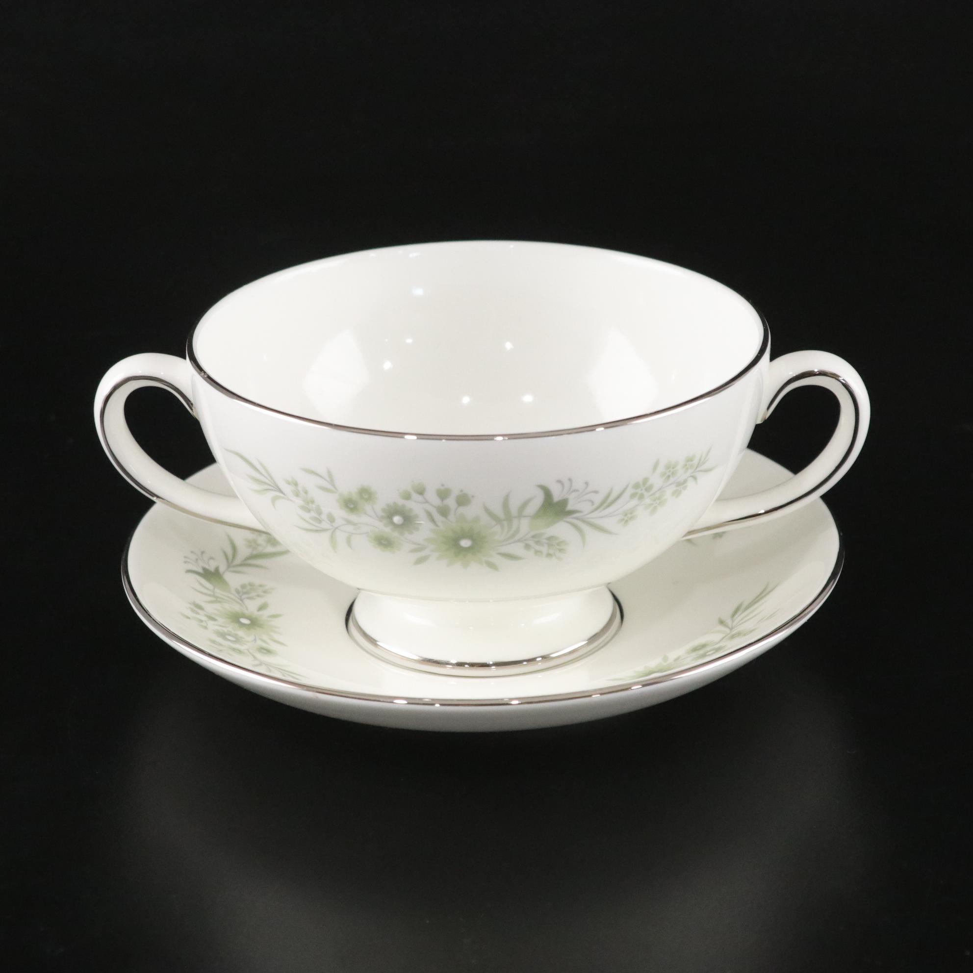 Wedgwood "Westbury" Platinum Rim Bone China Dinner Service for Four