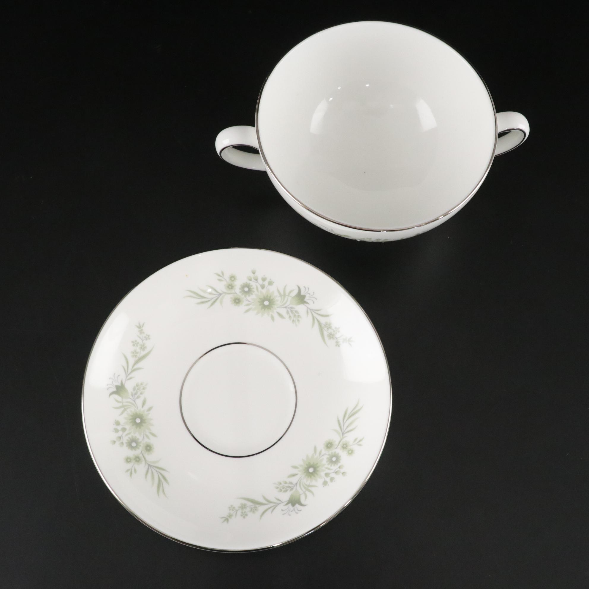 Wedgwood "Westbury" Platinum Rim Bone China Dinner Service for Four