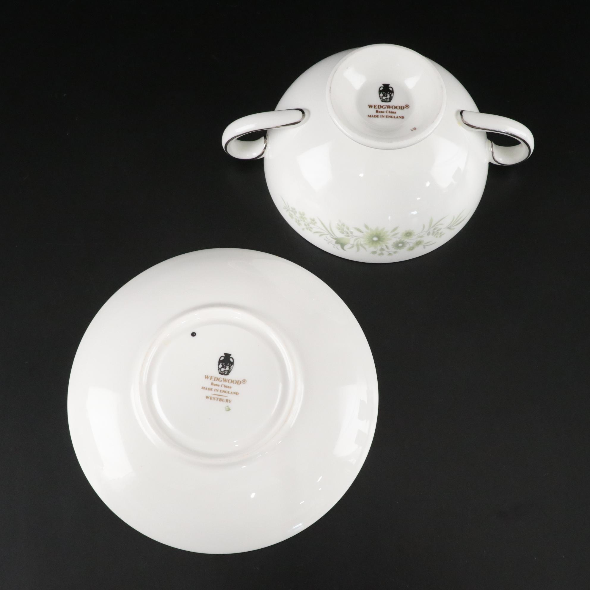 Wedgwood "Westbury" Platinum Rim Bone China Dinner Service for Four